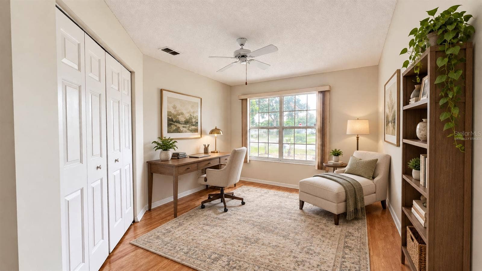 6501 SW 84TH PLACE ROAD, Ocala, FL 34476 1 of 3 total bedrooms, this one features double door entry. Virtually staged as a home office/library.