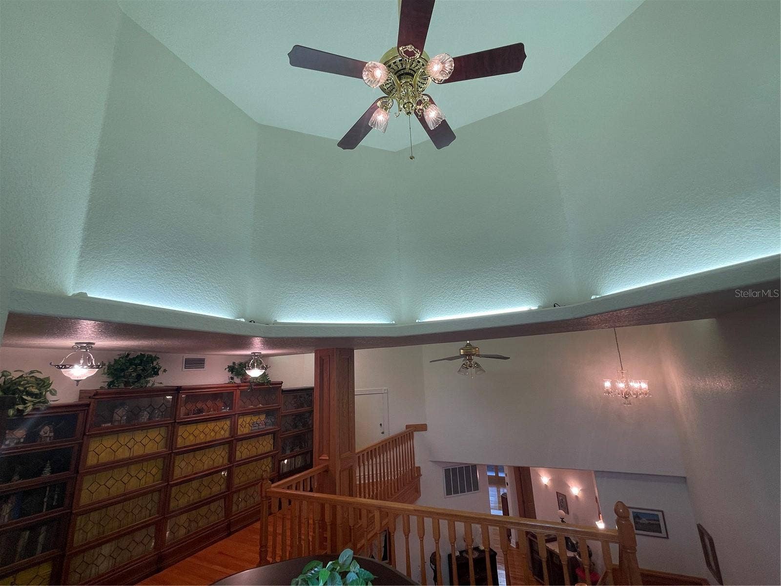 The third floor turret has access lighting
