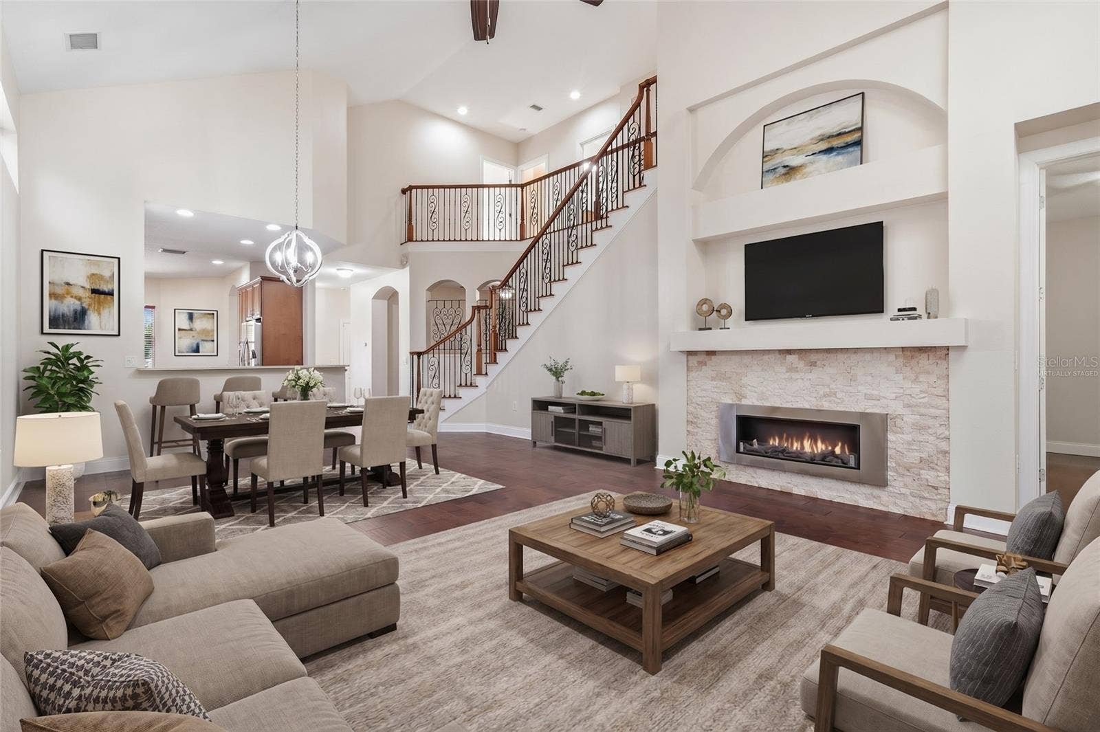 Virtually Staged Living Room/Dining Room Combo