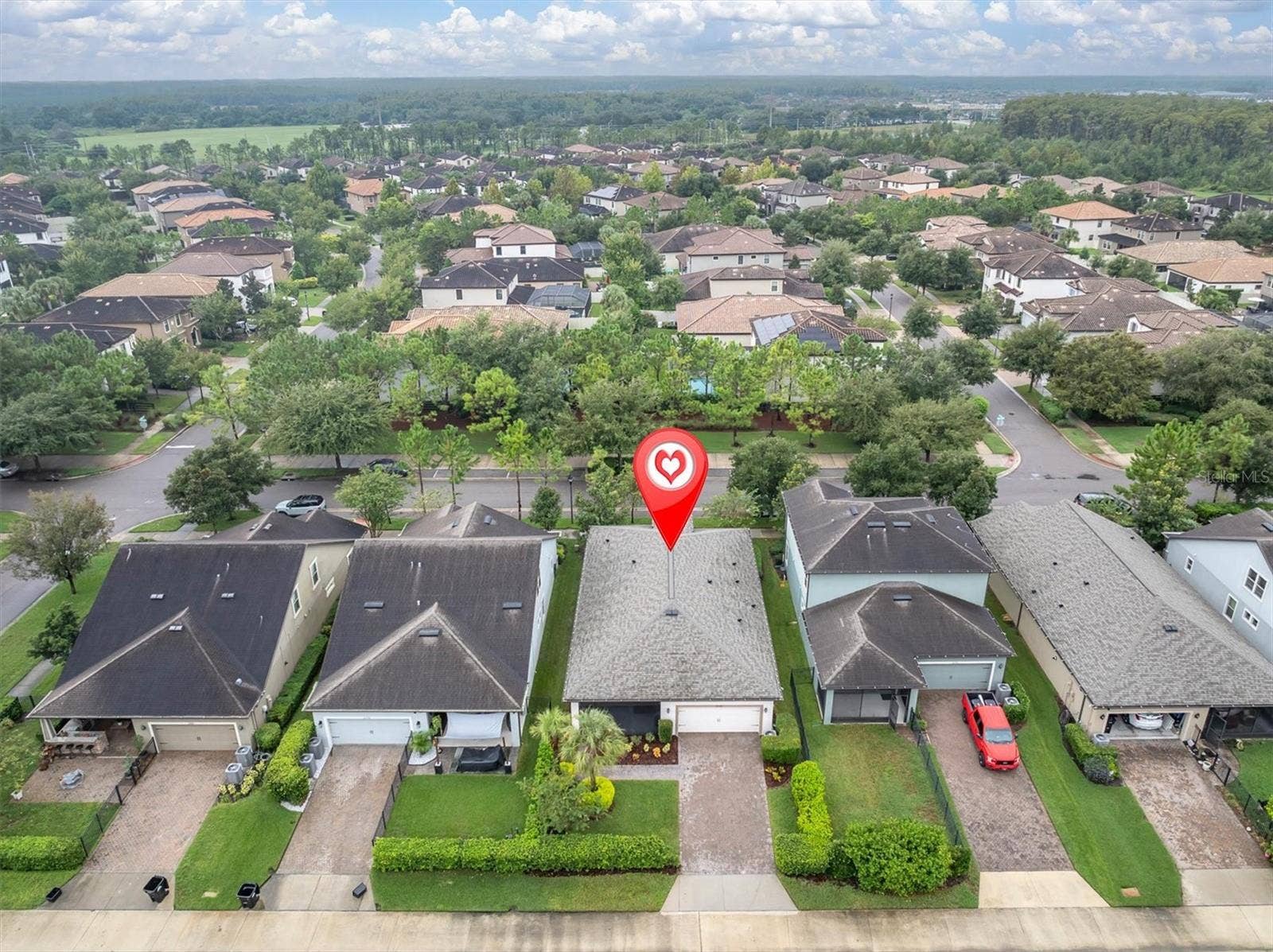 Aerial view of the neighborhood