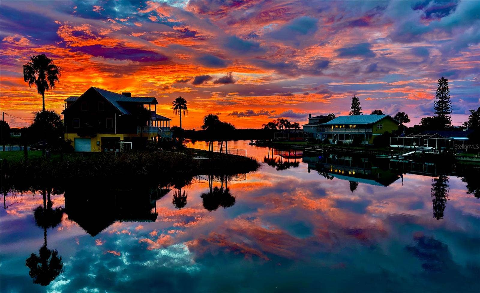 Professional photo of actual sunset from back deck