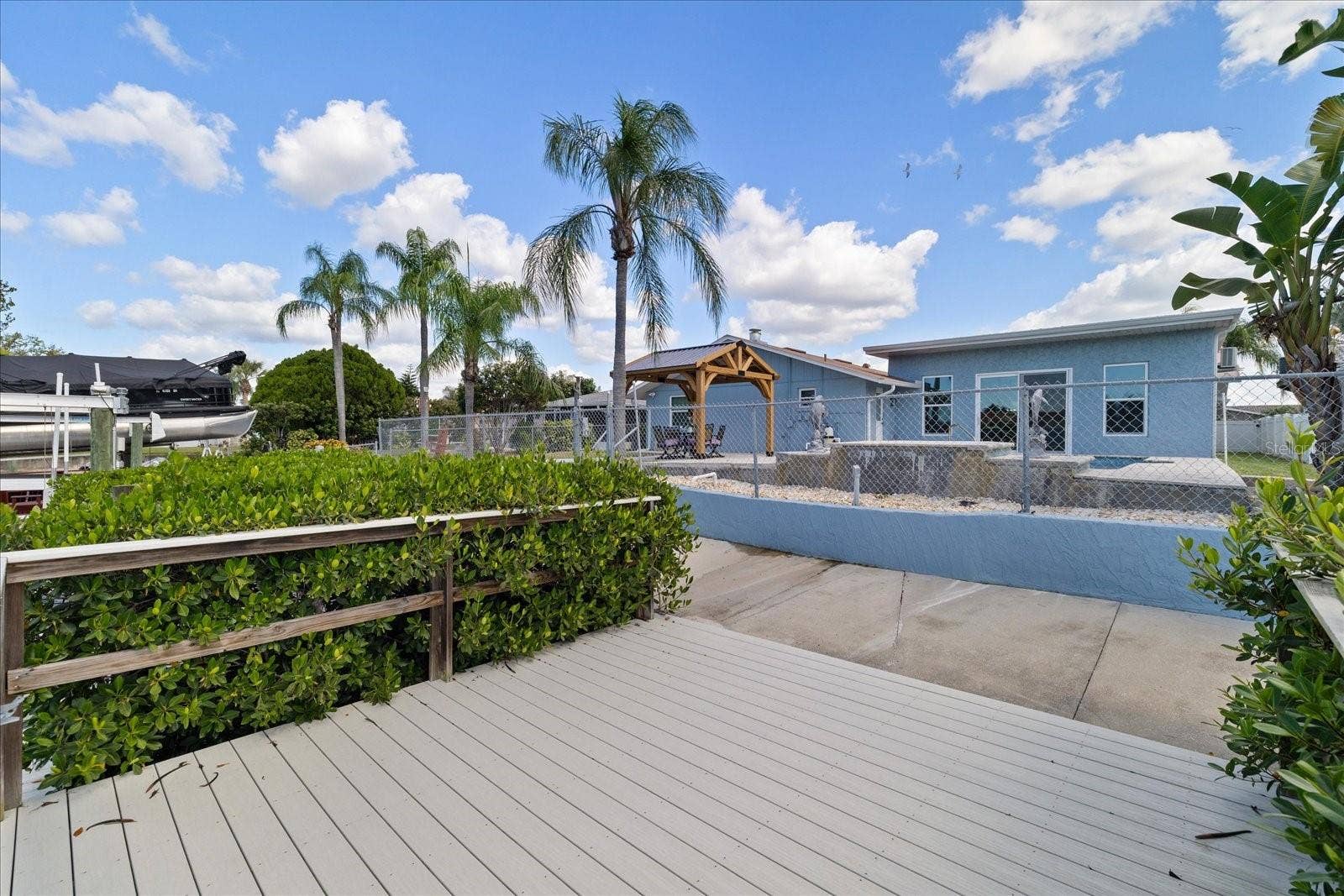 5001 MARLIN DRIVE, New Port Richey, FL 34652 View from stationary dock toward backyard
