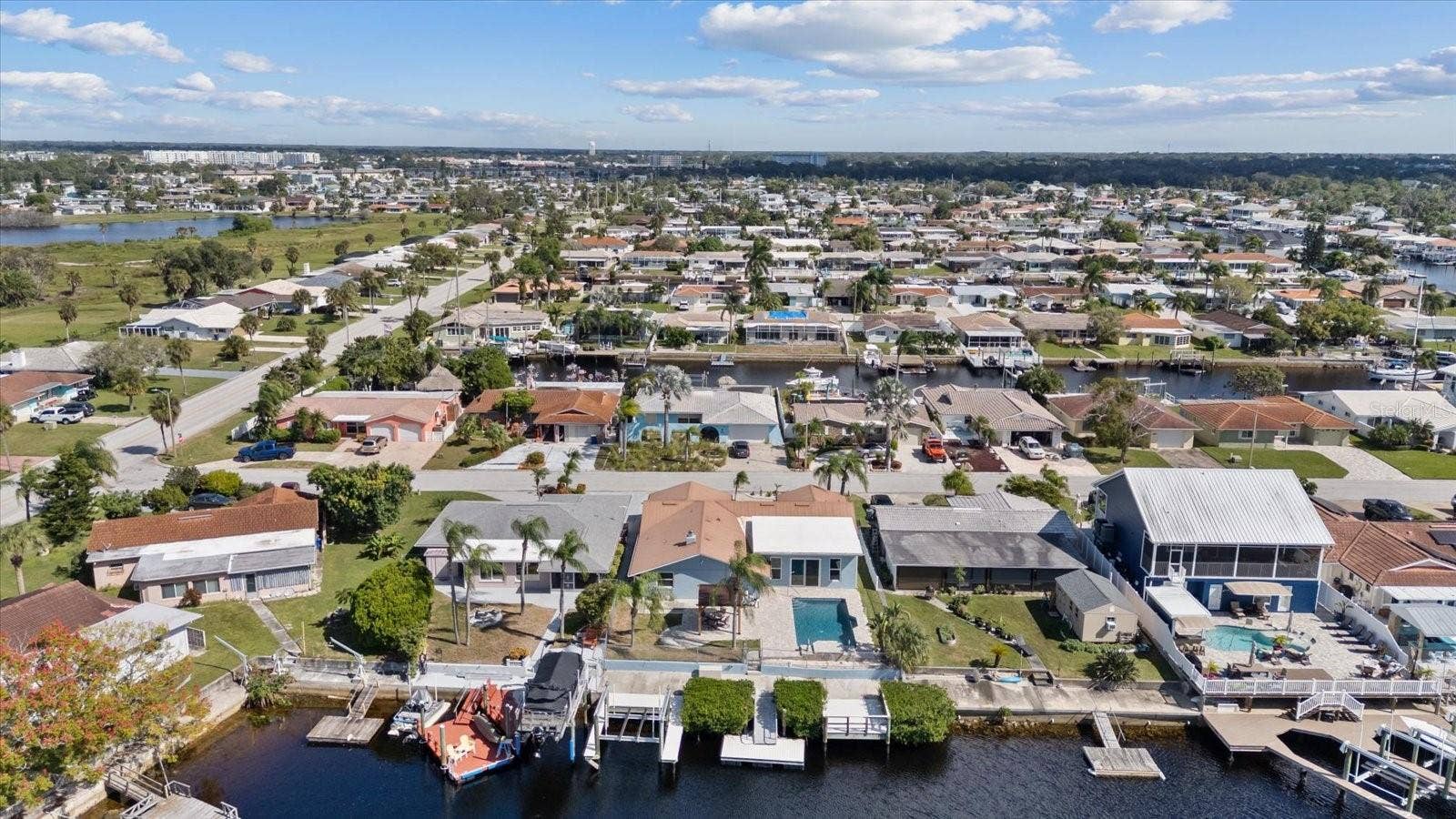 5001 MARLIN DRIVE, New Port Richey, FL 34652 Aerial view looking east
