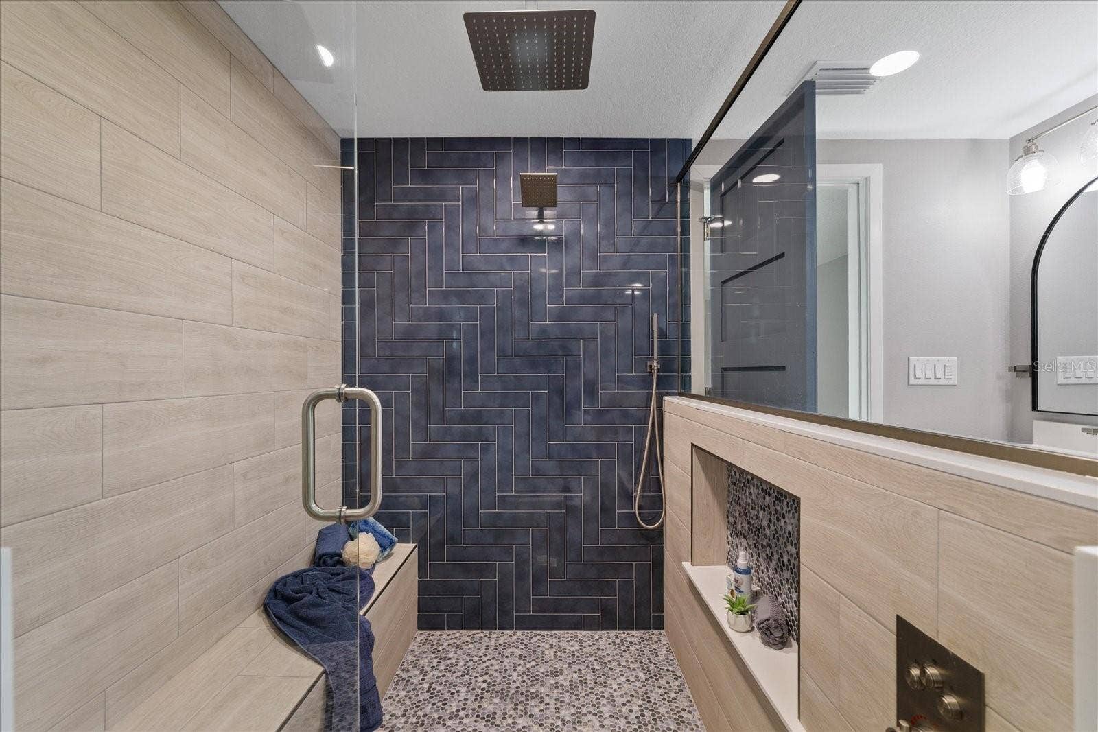 5001 MARLIN DRIVE, New Port Richey, FL 34652 Large walk in glass shower in primar