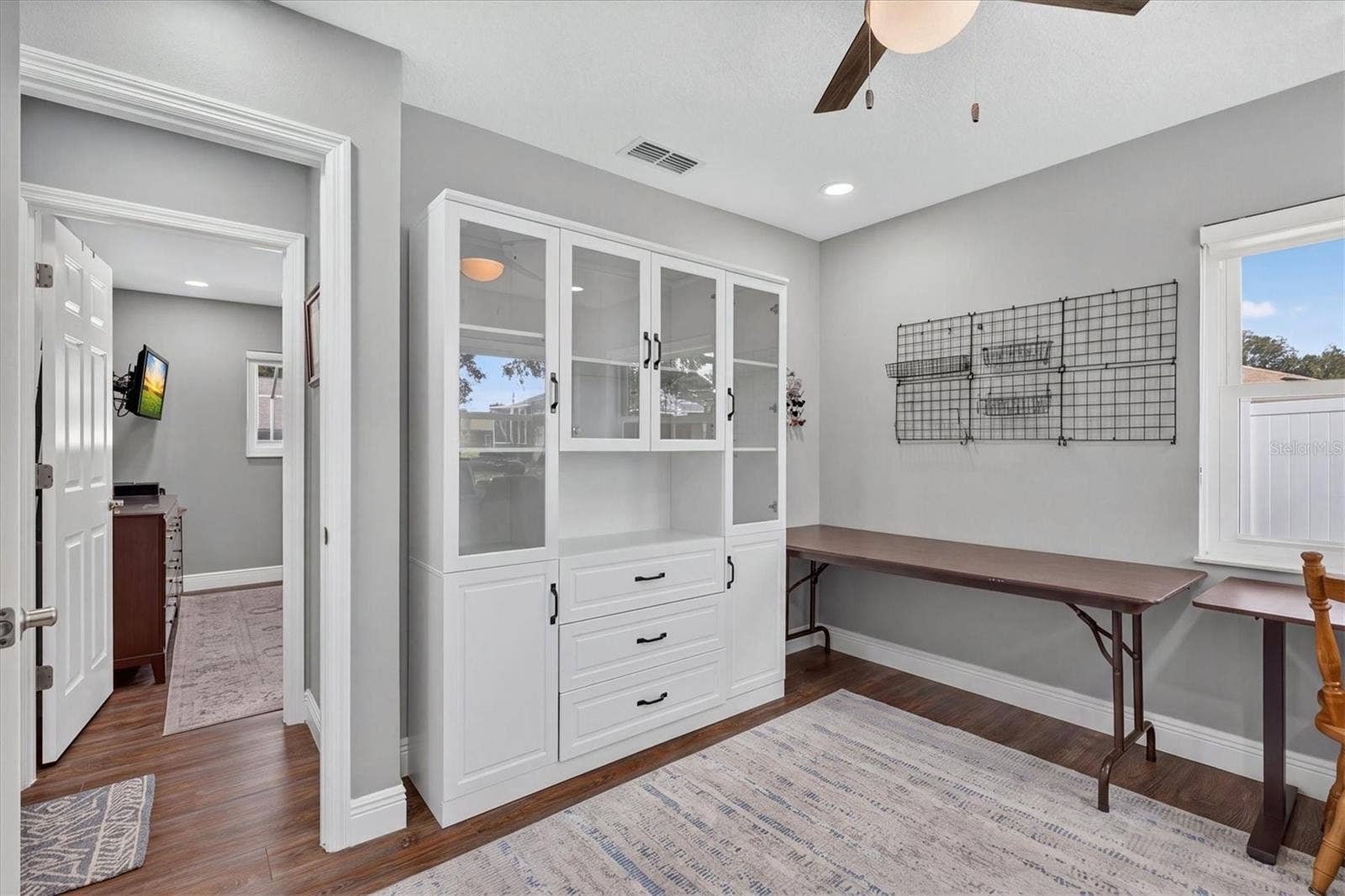 8185 SPANISH OAK DRIVE, Spring Hill, FL 34606 Bedroom 3 with White Cabinetry that can stay