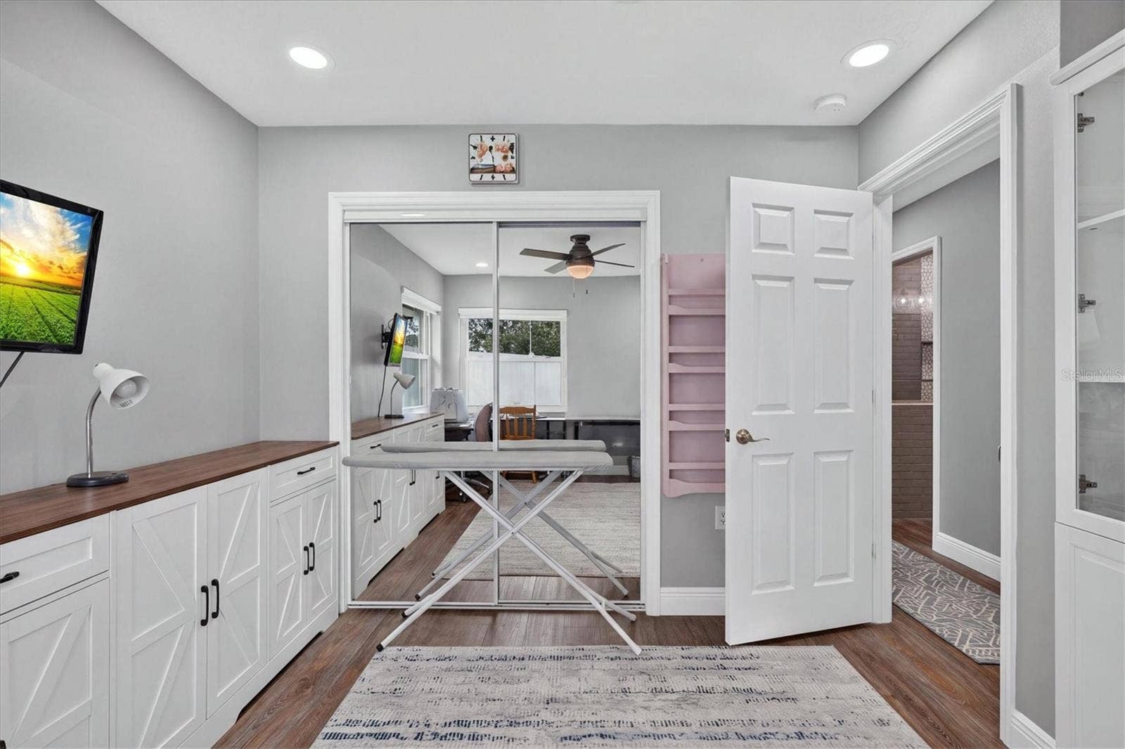 8185 SPANISH OAK DRIVE, Spring Hill, FL 34606 Bedroom 3 with White Cabinetry that can stay
