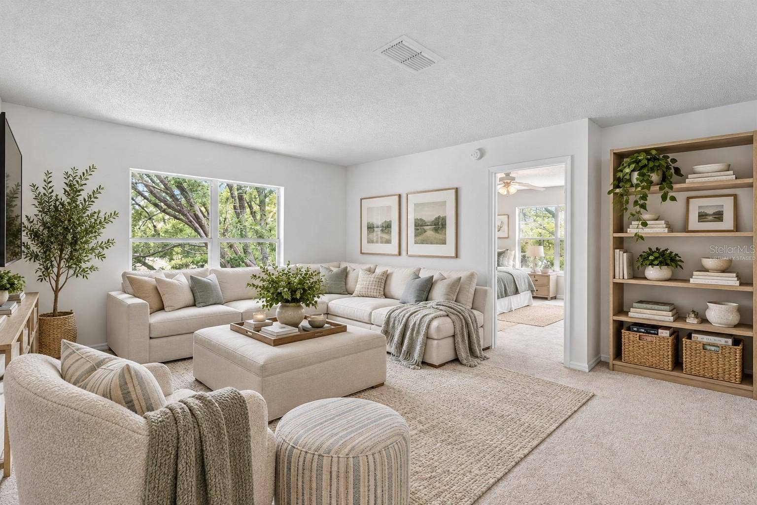 Upstairs loft is your THIRD living space. Leave it messy if needed -- Guests will never know! Virtually staged here.