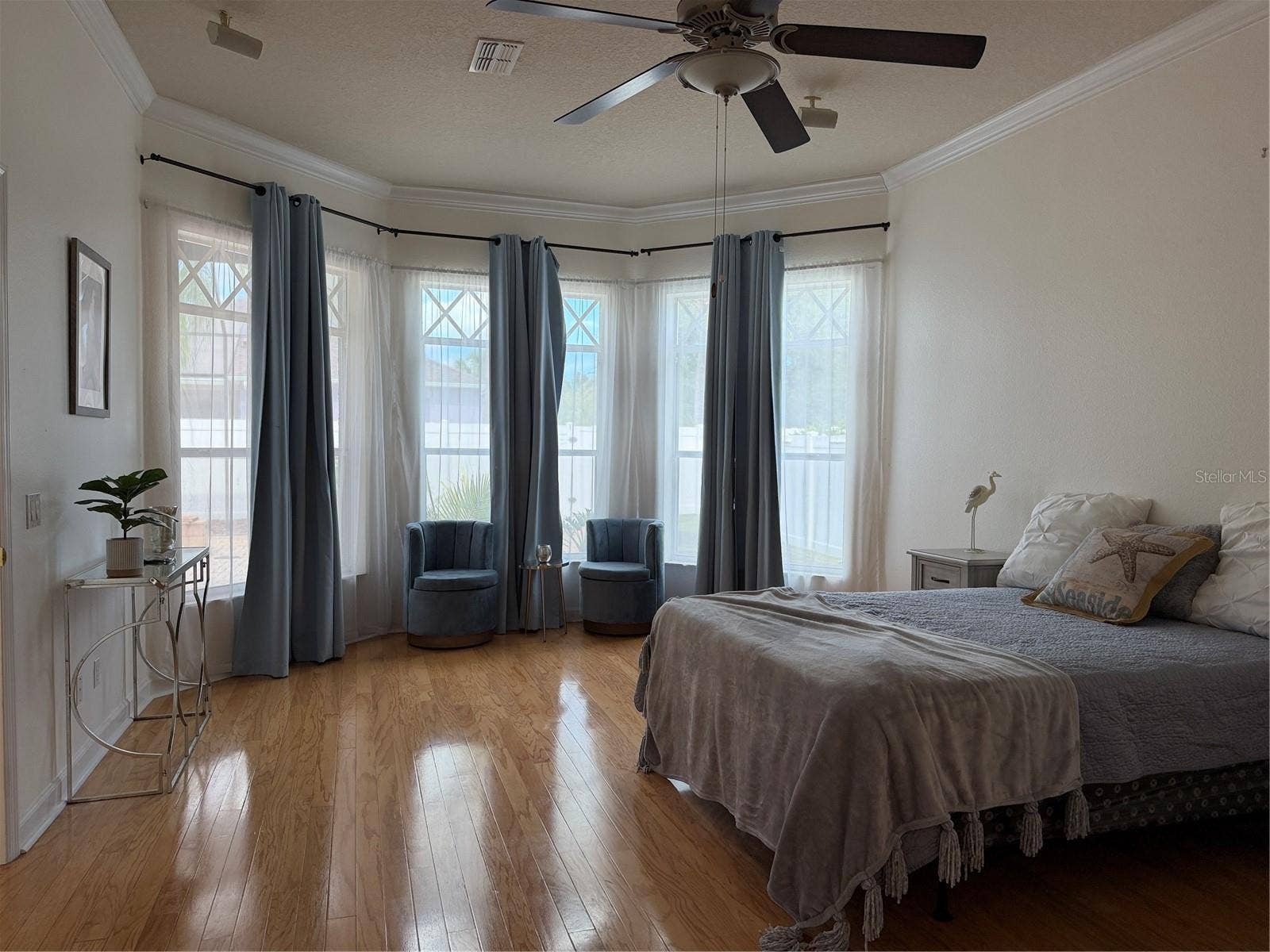The drapes and shades will stay with the home.