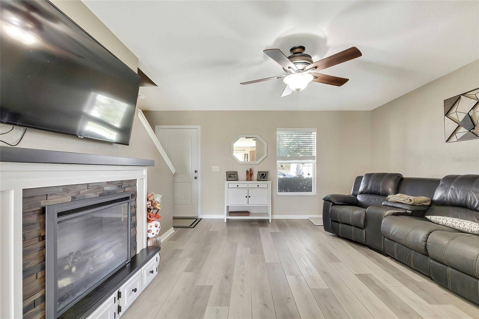 4166 SAND RIDGE BOULEVARD, Spring Hill, FL 34609 Living Room with fire place