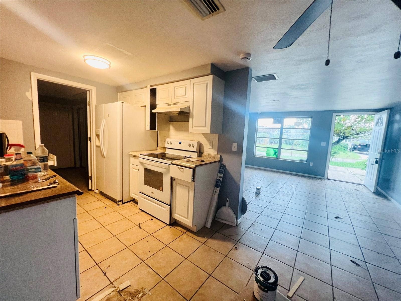 KITCHEN/LIVING ROOM VIEW FROM DINING AREA