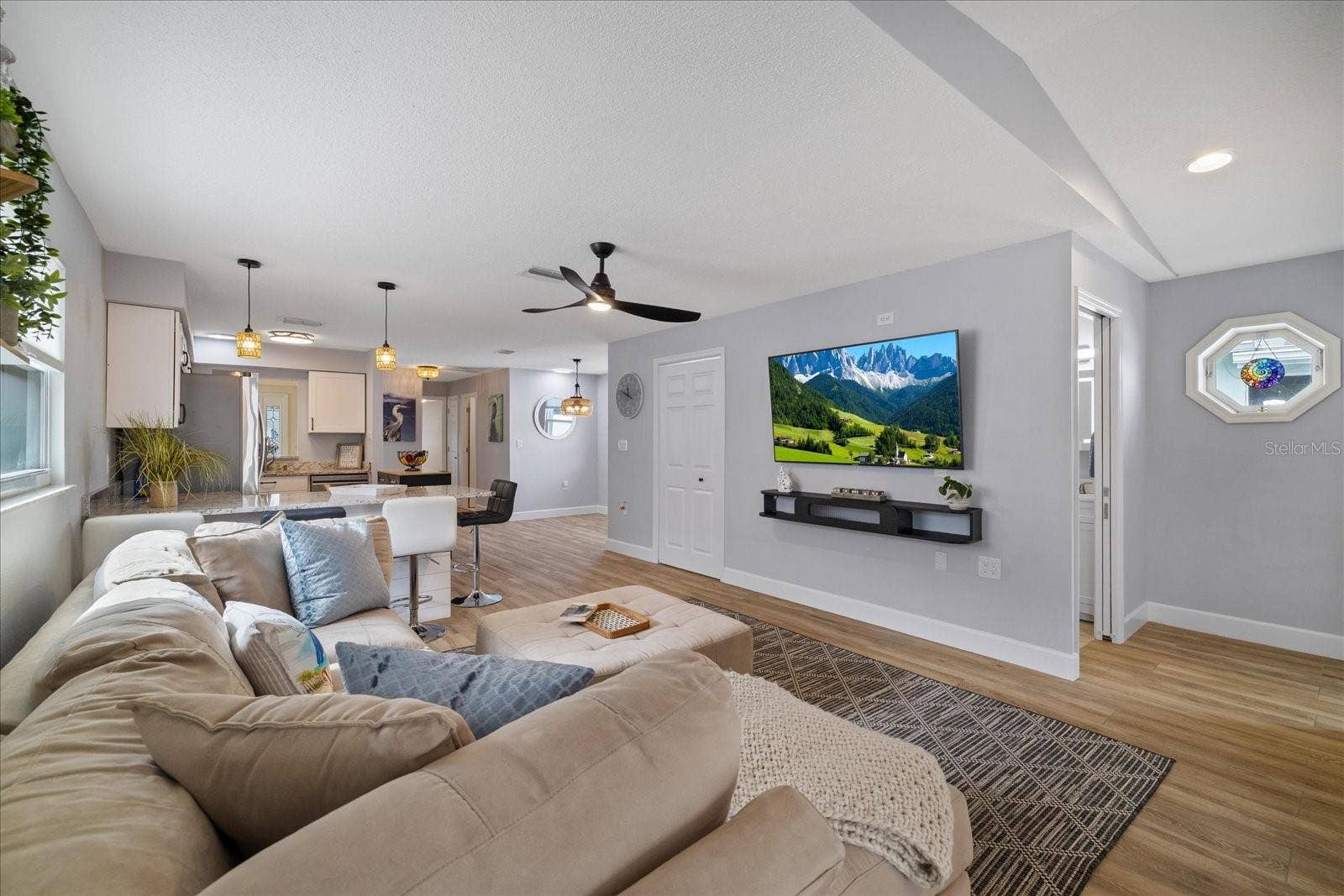 View from side entry door into home