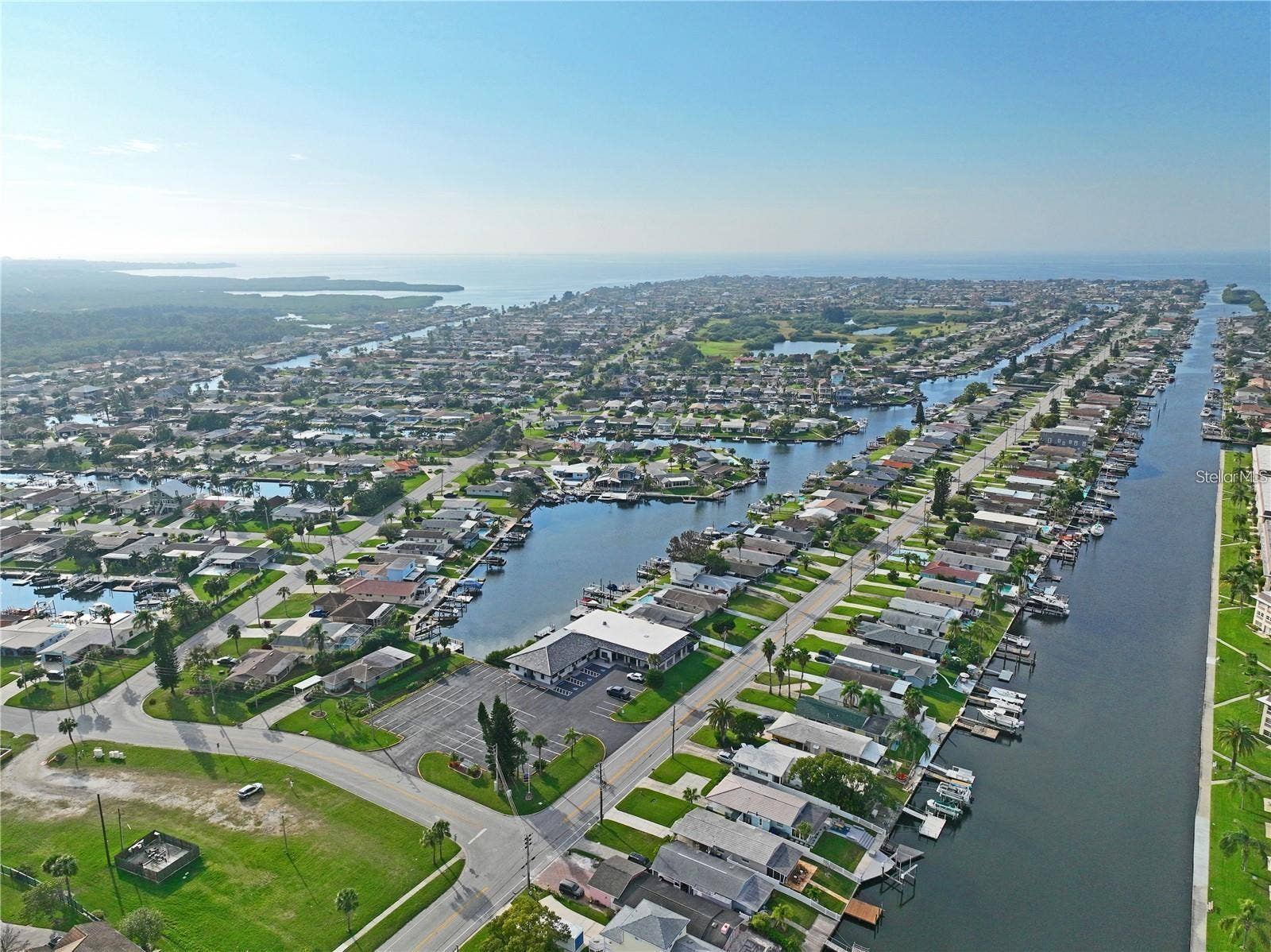 Gulf Harbors with North Channel on right and direct Gulf Access