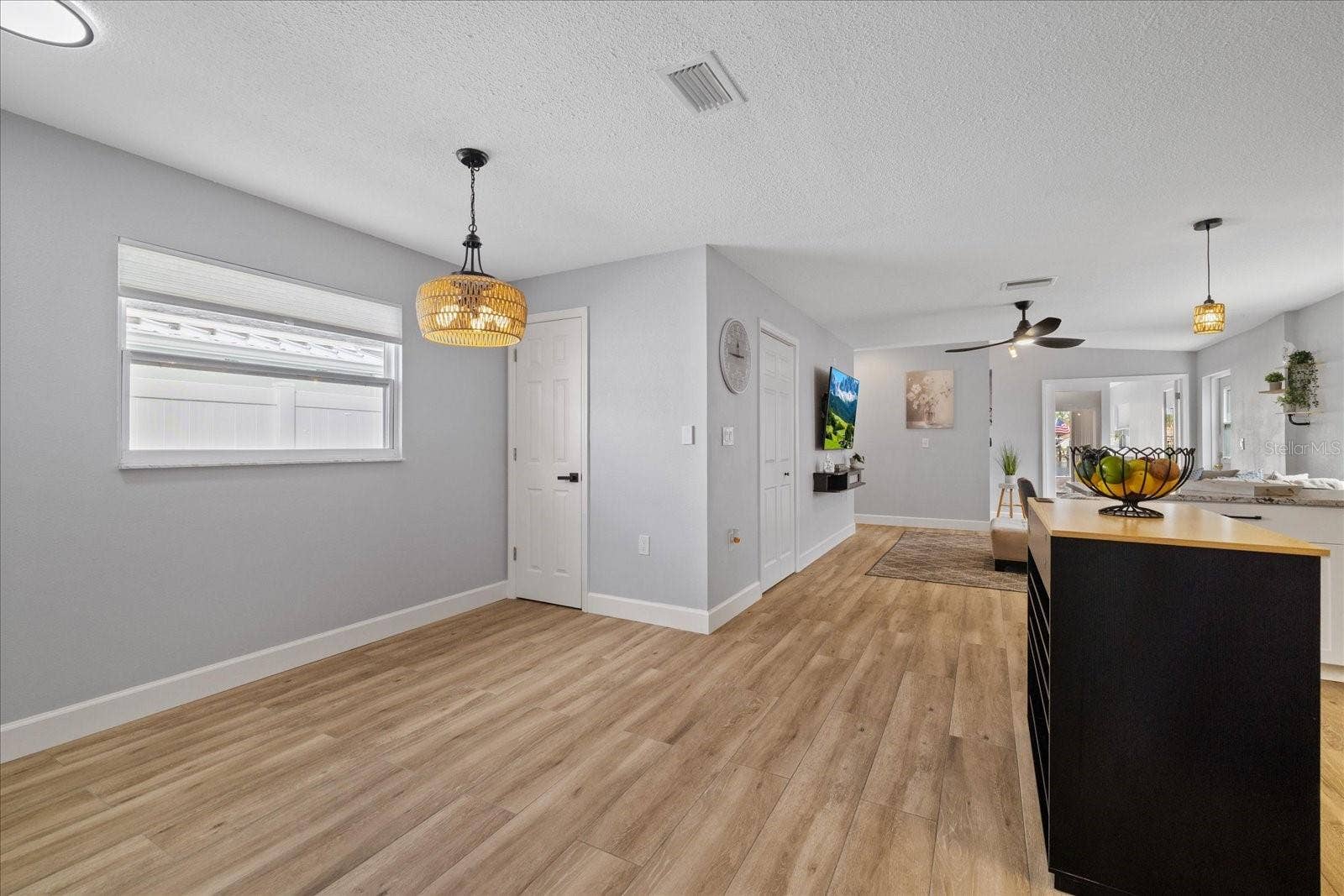 Dining area and storage closet near kitchen