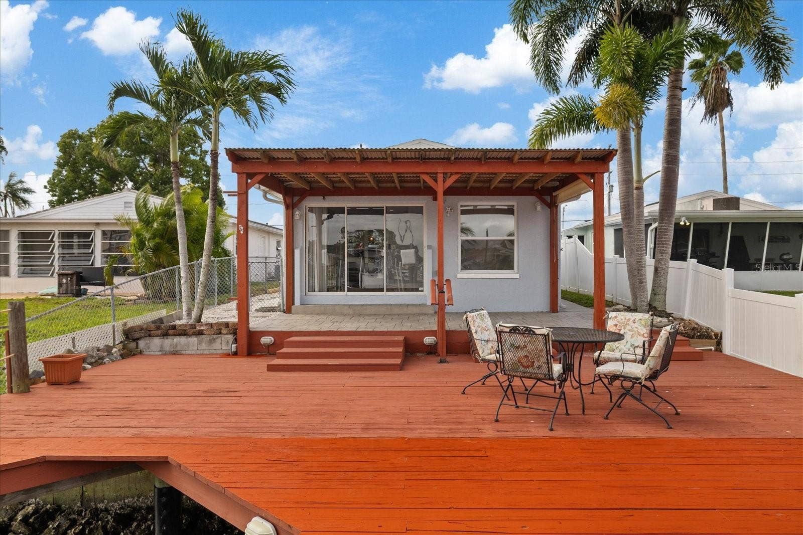 Back deck over seawall with space for a hot tub