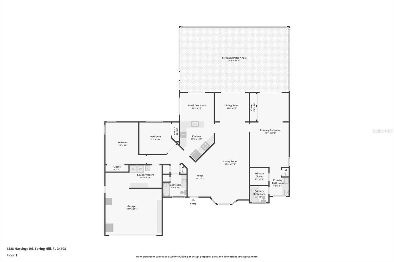 1388 HASTINGS ROAD, Spring Hill, FL 34608 Floor Plan