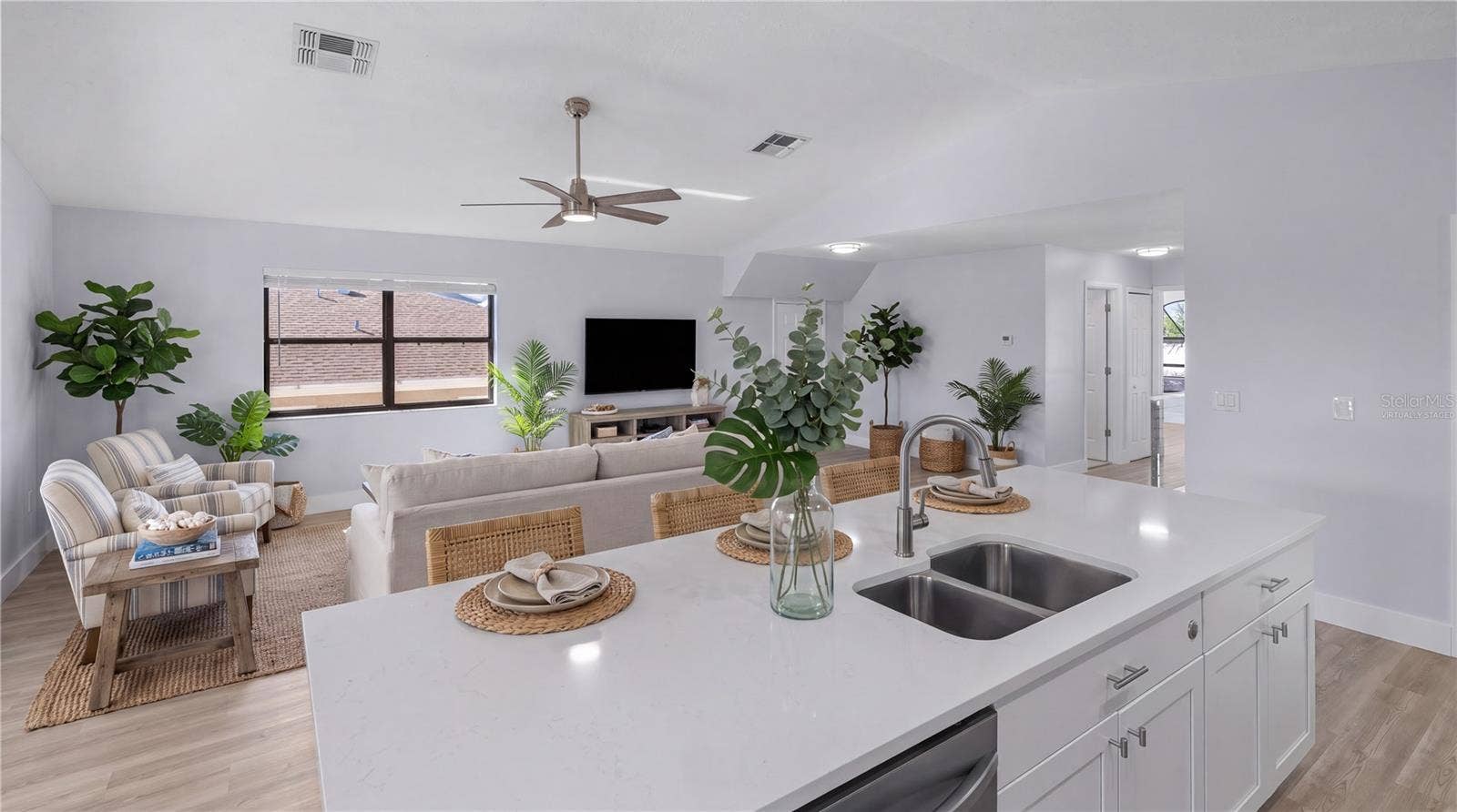 4066 ORIENT DRIVE, Hernando Beach, FL 34607 Virtually Staged Kitchen Family room