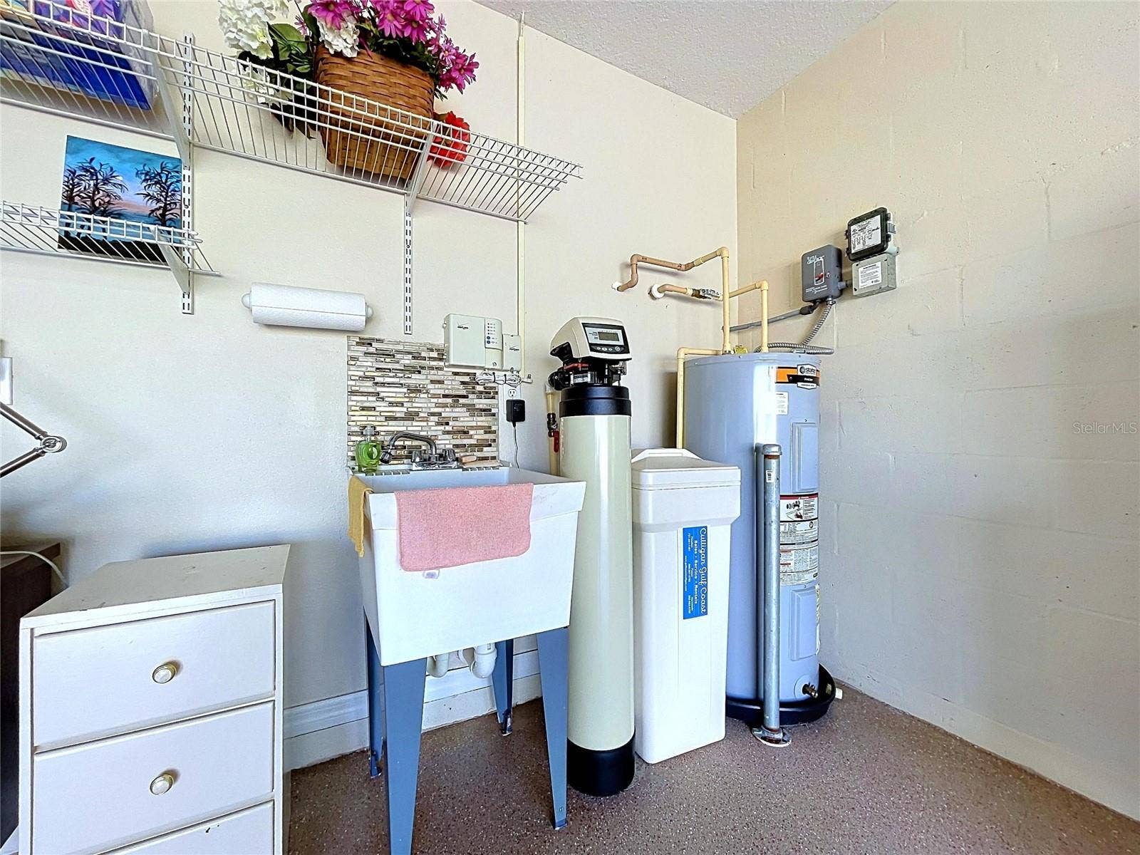 12116 BROADGREEN PLACE, Trinity, FL 34655 Owned water softener by laundry sink