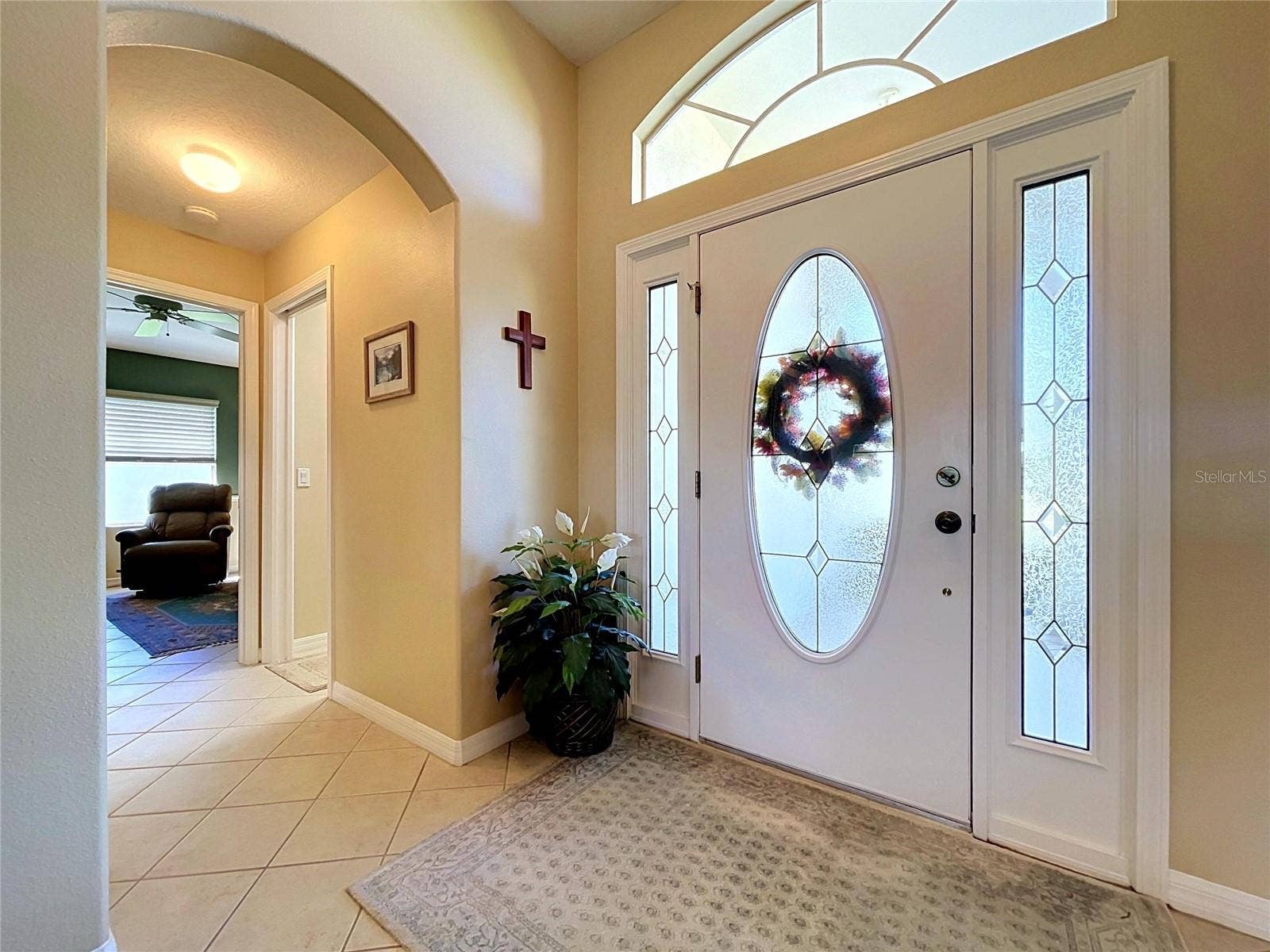 12116 BROADGREEN PLACE, Trinity, FL 34655 Door has intricate glass insert