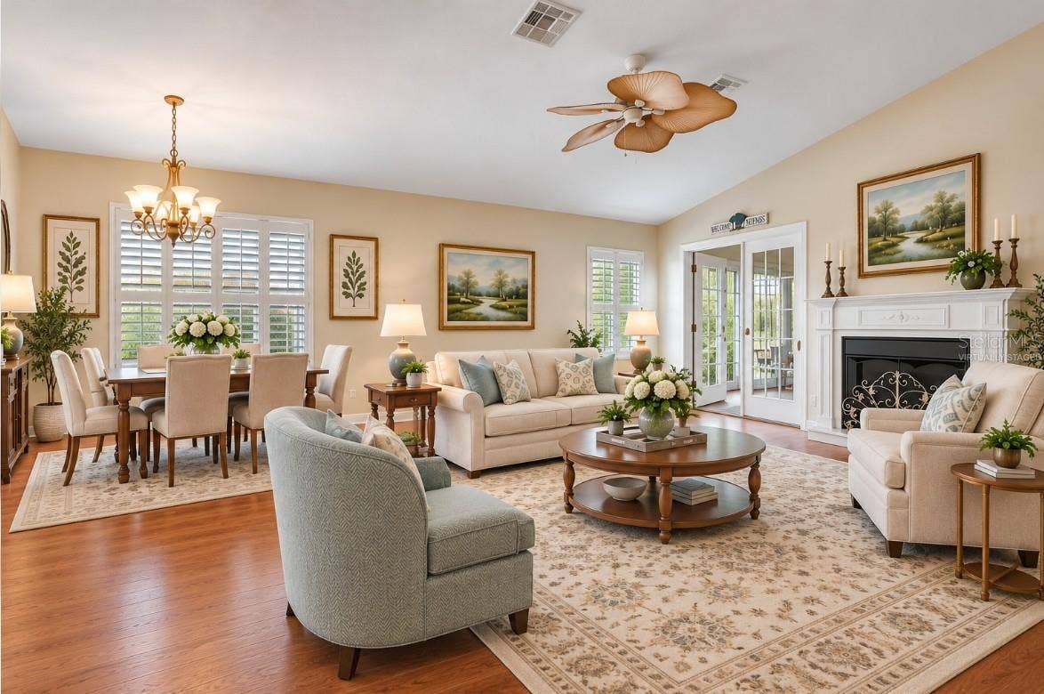 300 HARTFORD COURT, Spring Hill, FL 34609 Living/Dining/Great Room-virtually staged