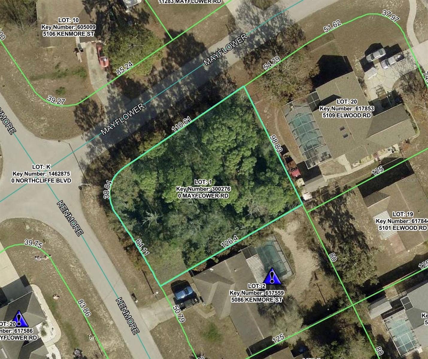 Lot 1 MAYFLOWER ROAD, Spring Hill, FL 34608 GIS Dimensions