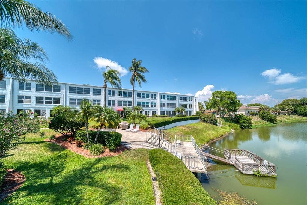 1655 S HIGHLAND AVENUE, #I281, Clearwater, FL 33756 Rear exterior with lake views