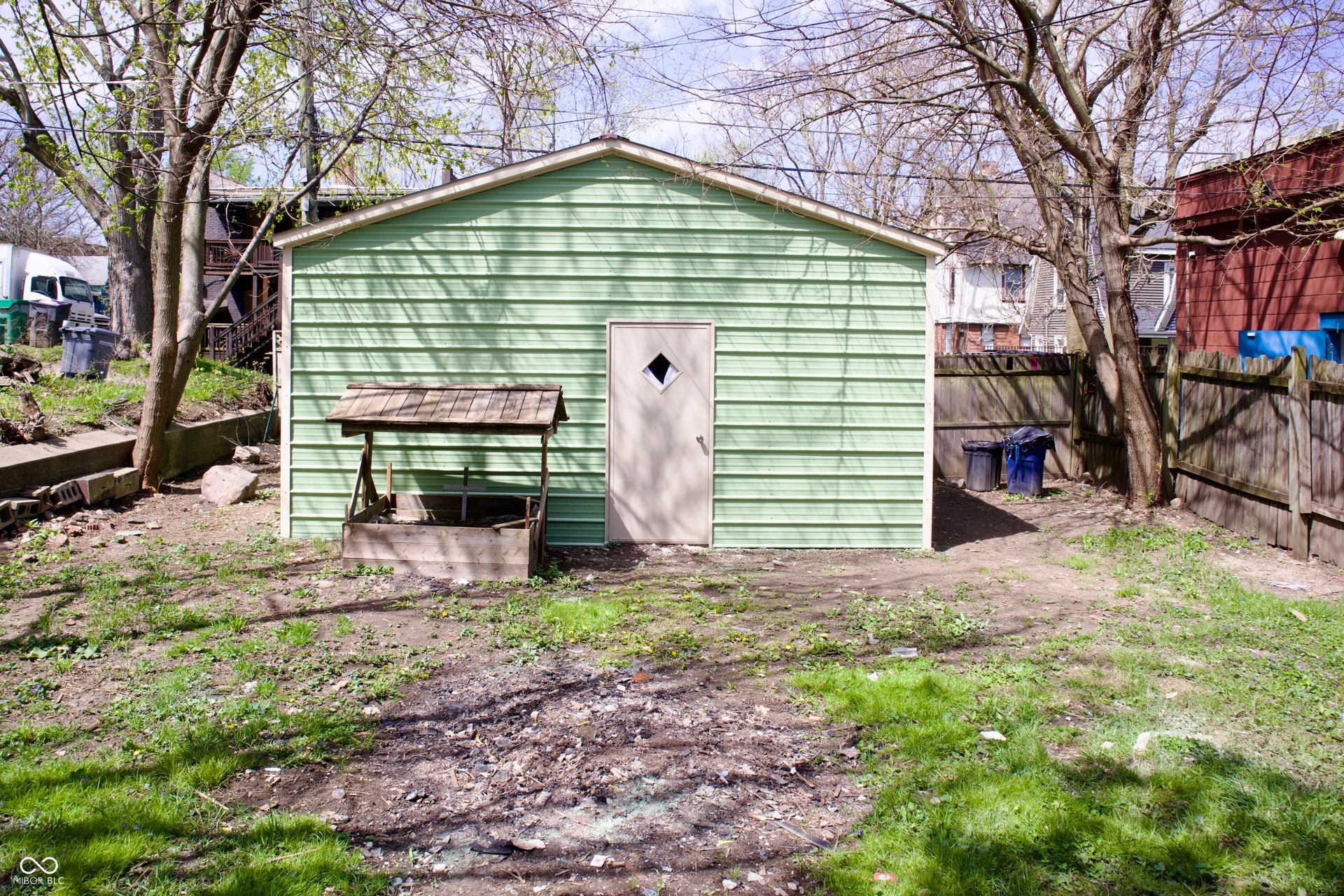 474 N Randolph Street, Indianapolis, IN 46201 Backyard storage shed for extra storage space.