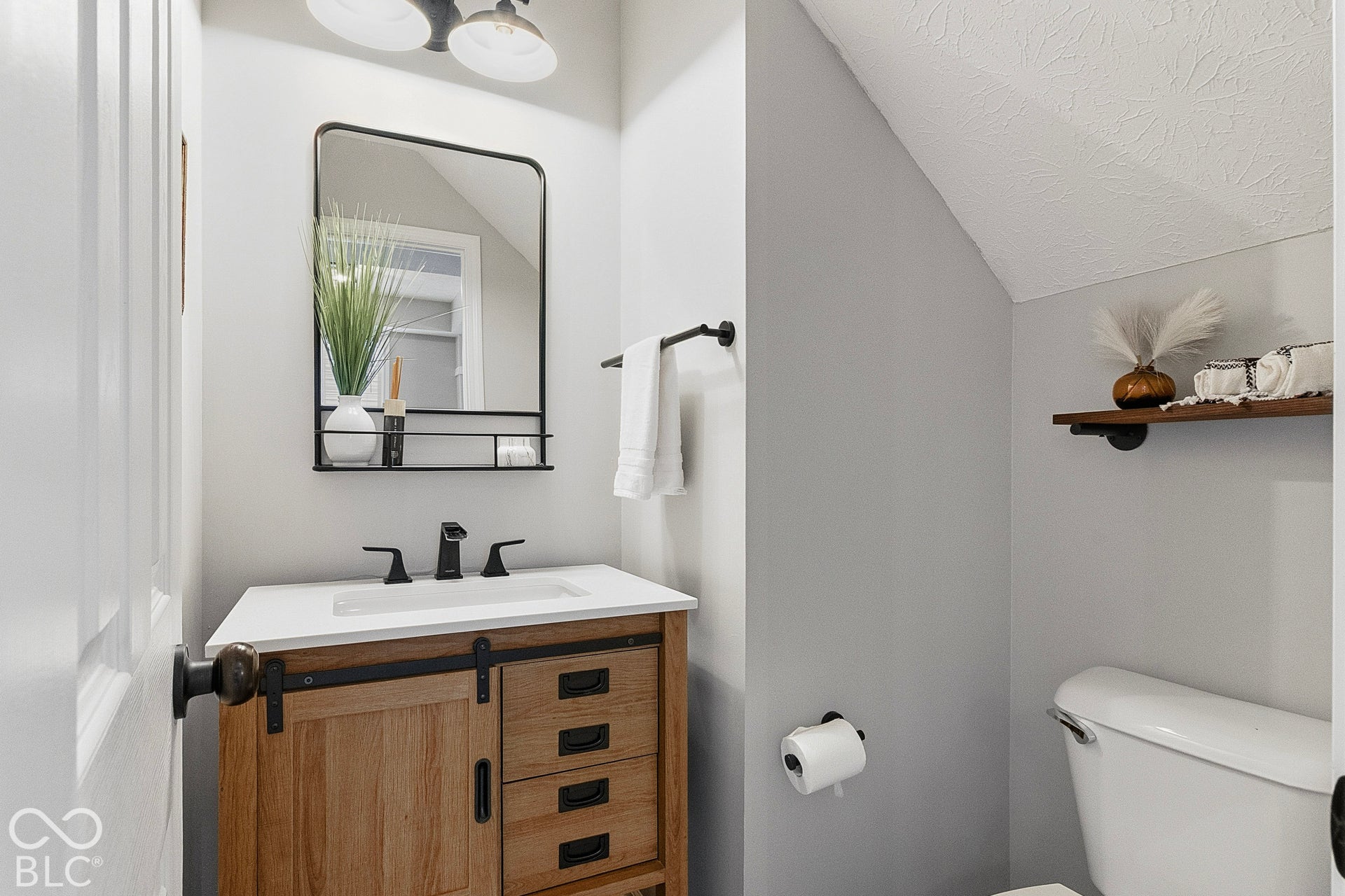 Updated half bathroom on main level