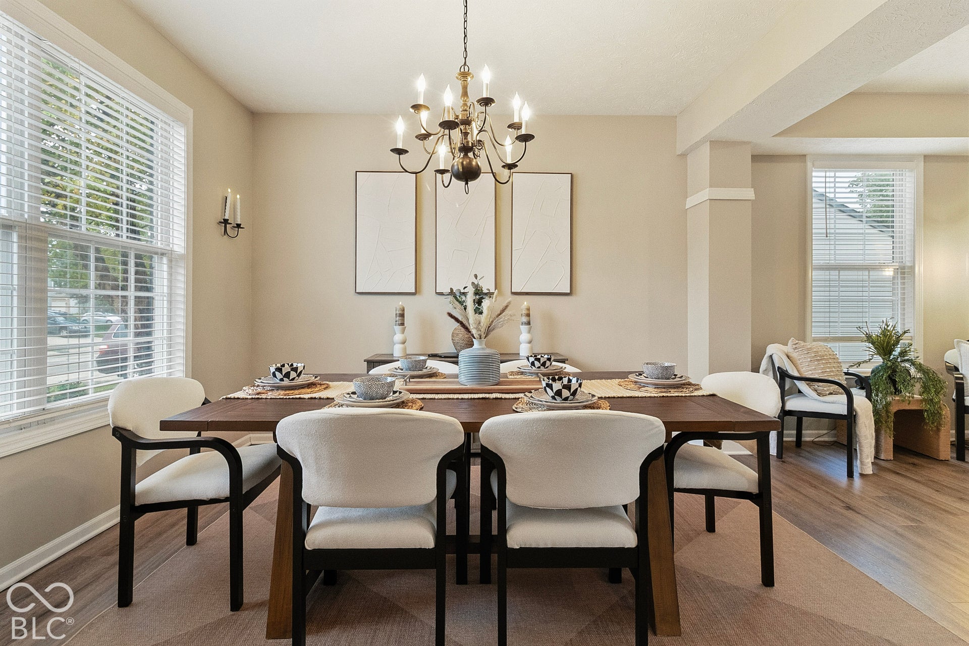 A versatile dining area designed for everyday living and entertaining, with ample room for family meals, hosting guests, homework, or creating a flexible gathering space.