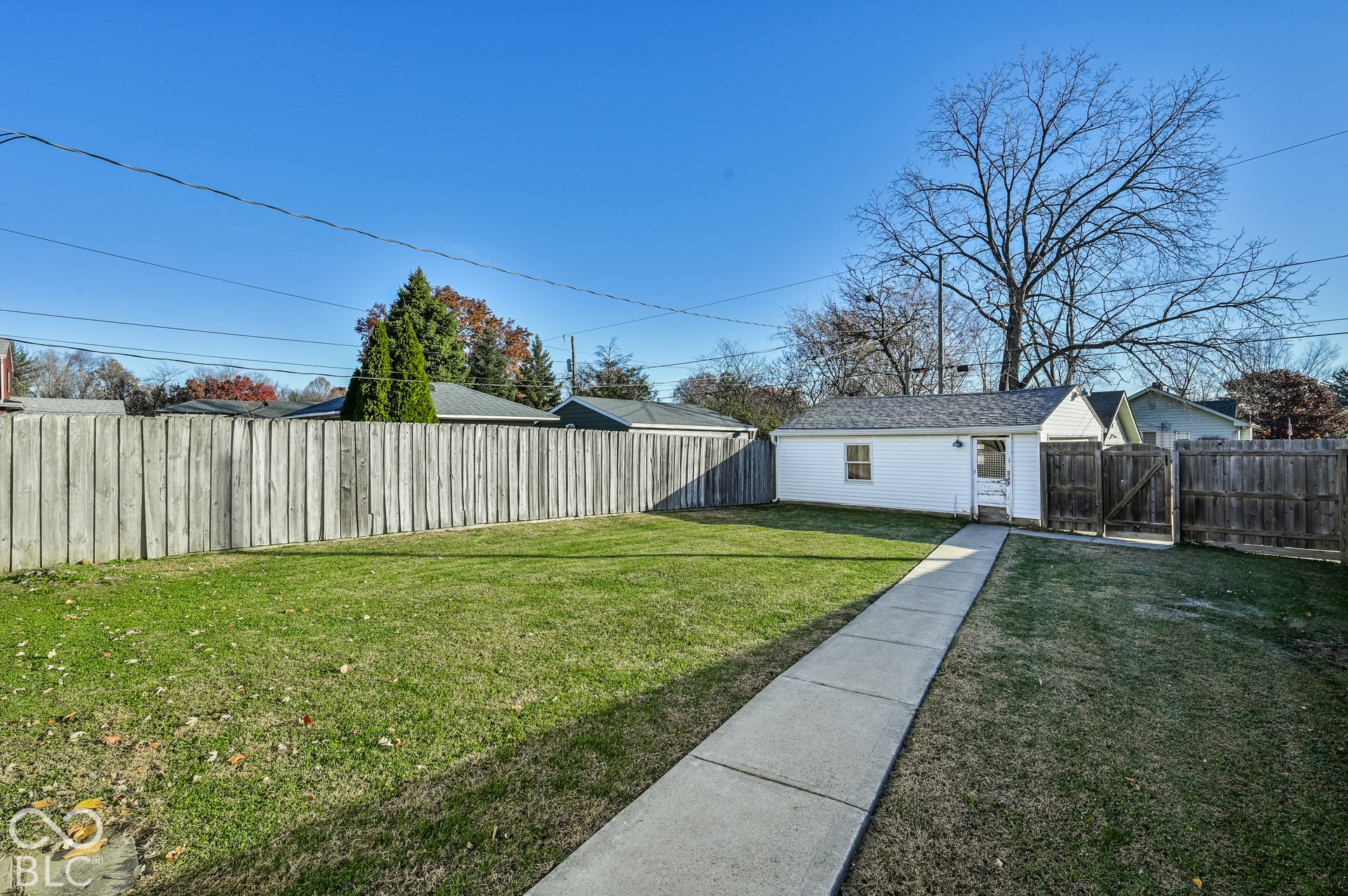 Fenced back yard