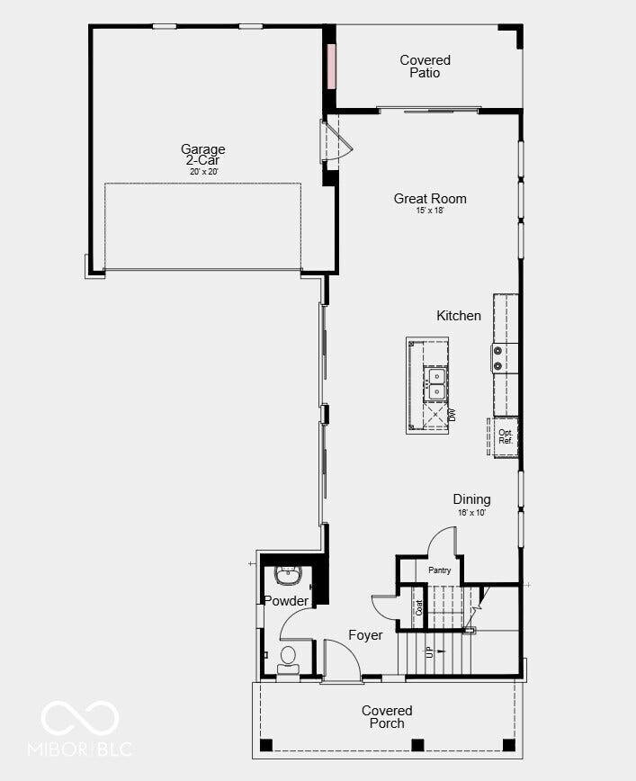 15691 Showdown Road, Noblesville, IN 46060 First Floor - Additional Highlights Include: appliance package, electric fireplace on covered patio, 84" vanity in primary bath, 60" tile wall shower with bench and shelf at primary bath, water softener rough-in, upgraded motion sense kitchen faucet,