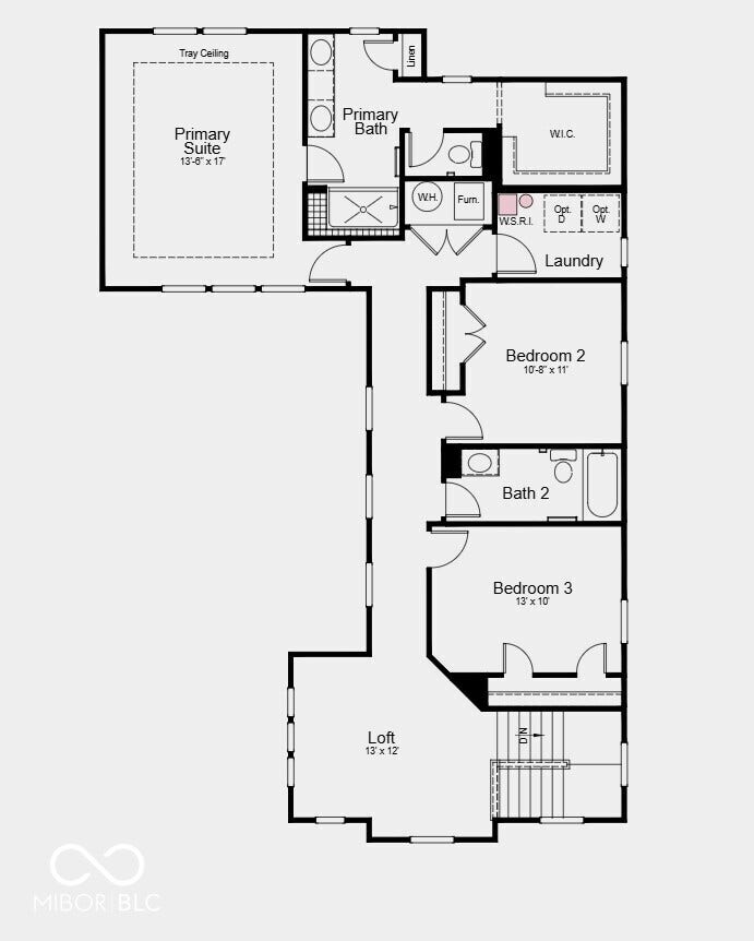 15691 Showdown Road, Noblesville, IN 46060 Second Floor - Additional Highlights Include: appliance package, electric fireplace on covered patio, 84" vanity in primary bath, 60" tile wall shower with bench and shelf at primary bath, water softener rough-in, upgraded motion sense kitchen faucet