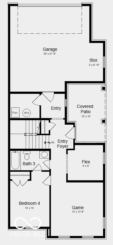 5748 Arcade Boulevard, McCordsville, IN 46055 First Floor - Additional Highlights Include: rear deck on 2nd floor, sliding glass door out to the deck, extra storage space in the garage, water softener rough-in located in the utility room, gas line in kitchen for future gas range, and water close