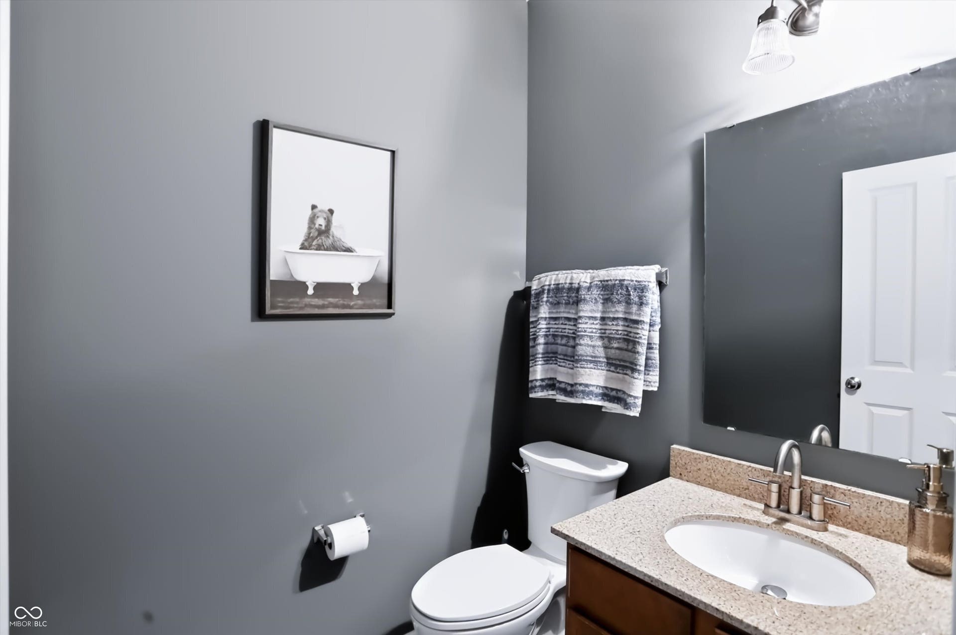 Main level half bathroom