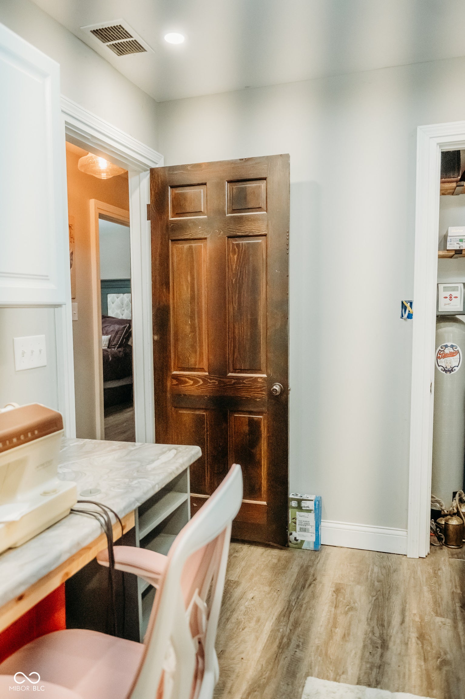 Wood-finish flooring throughout