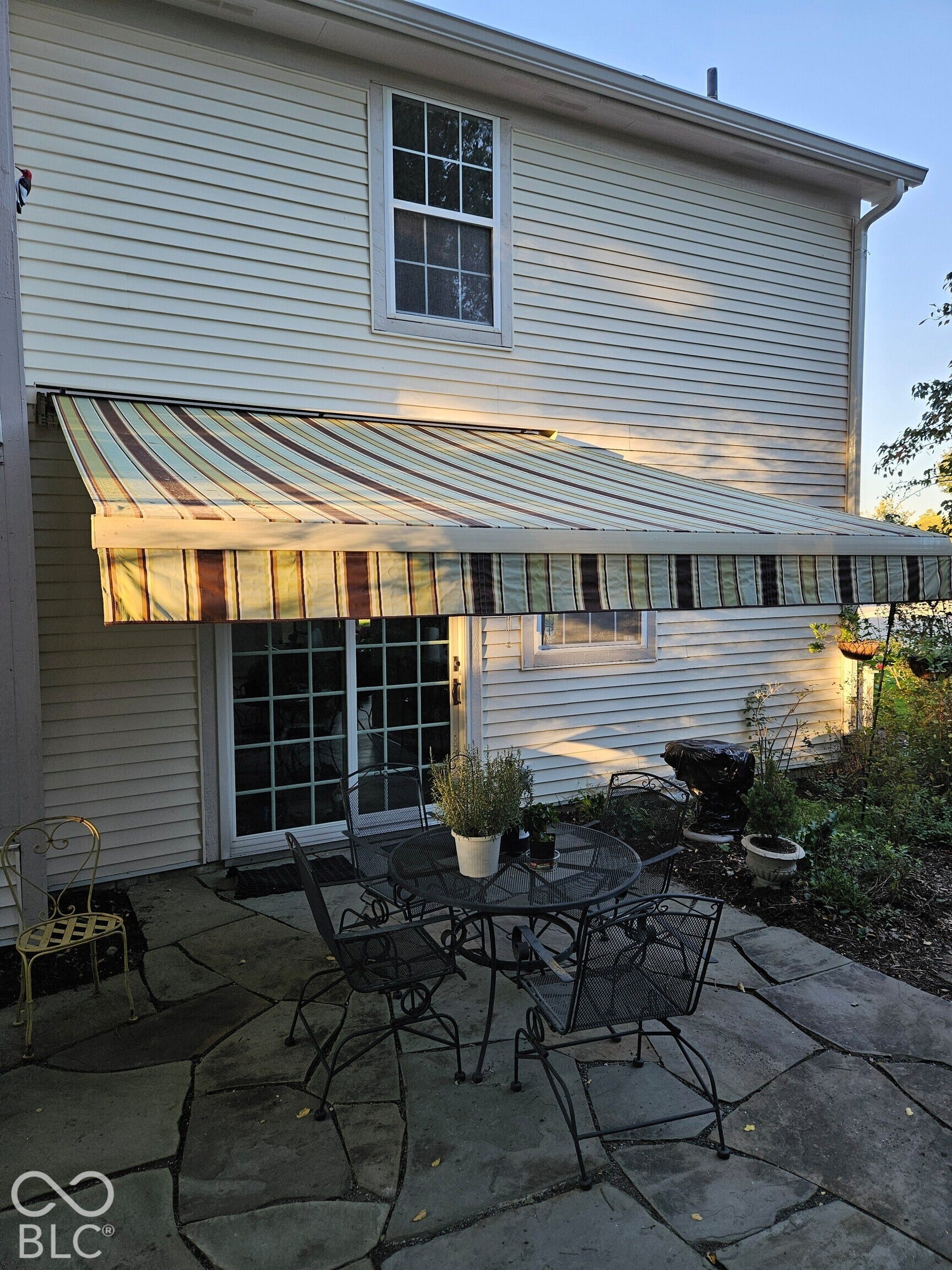 Awning gives additional shade if needed.