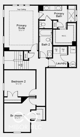 Second Floor Plan - Additional Highlights Include: water softener rough-in, gas line and 110V outlet in kitchen, 84" vanity at primary bath, kitchen island wrap, 10' ceiling at first floor, and 9' ceilings at second floor