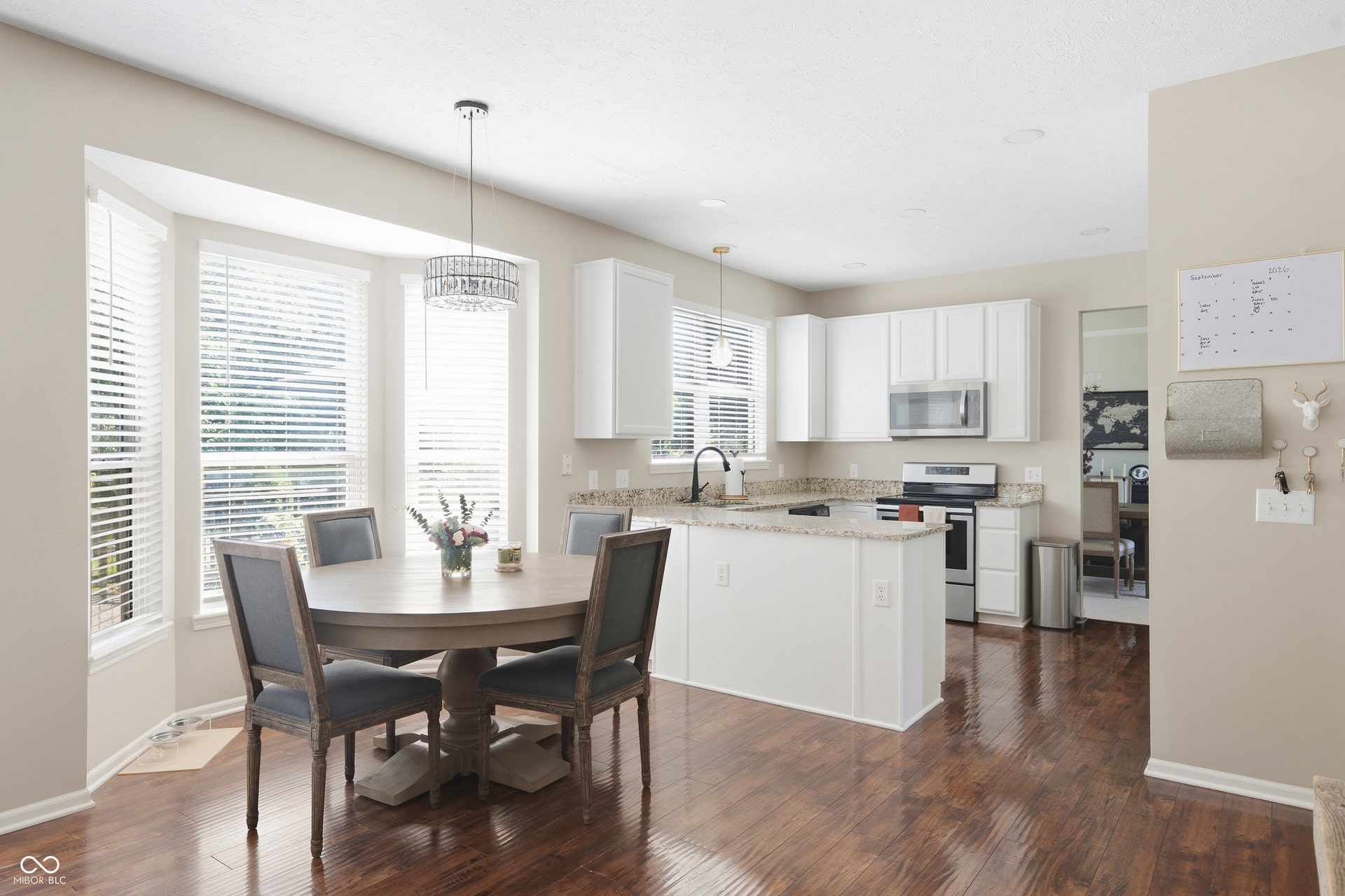 Wood-finish flooring throughout