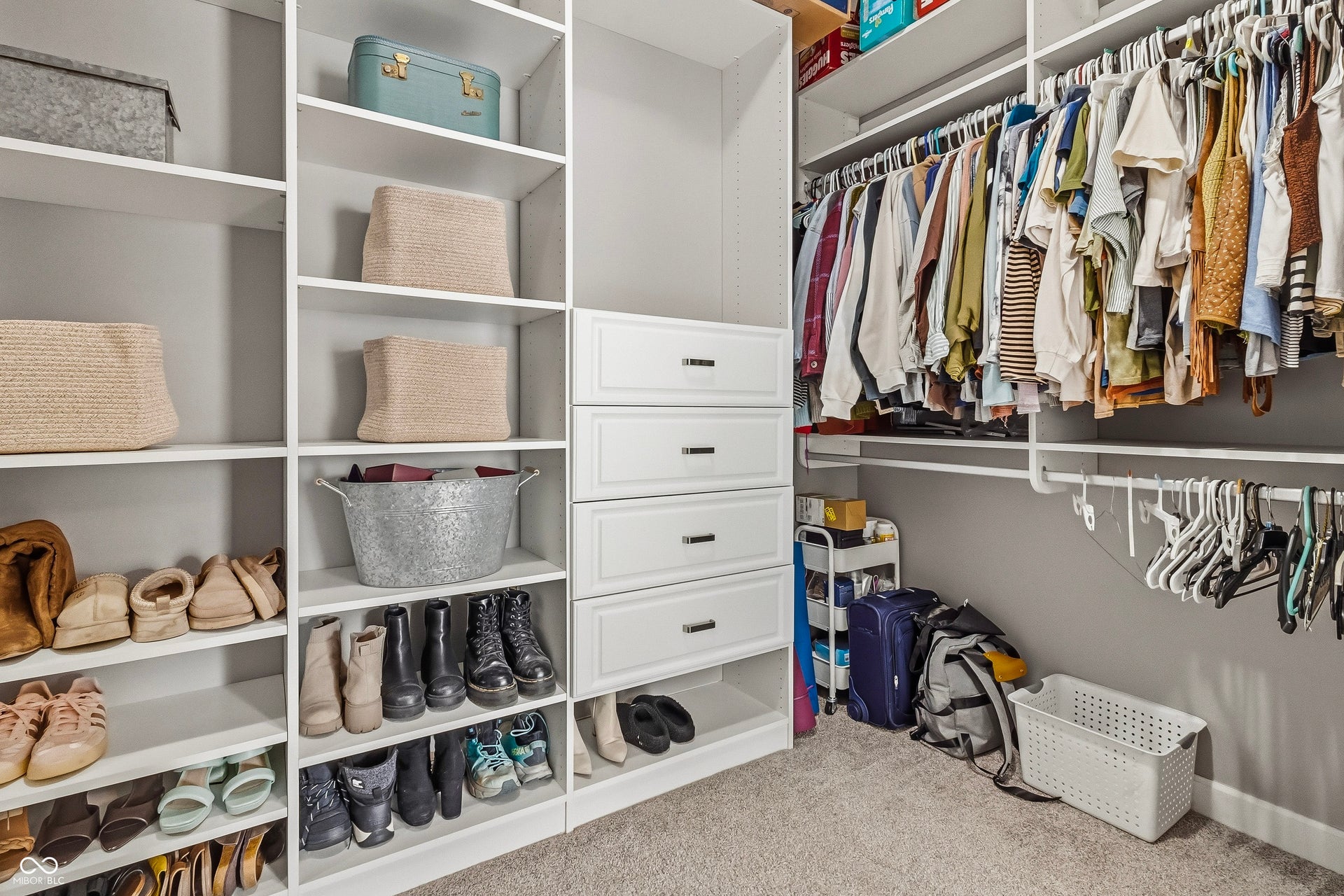 Area converted to large closet currently for extra storage, but could be used as a playroom, office, etc.