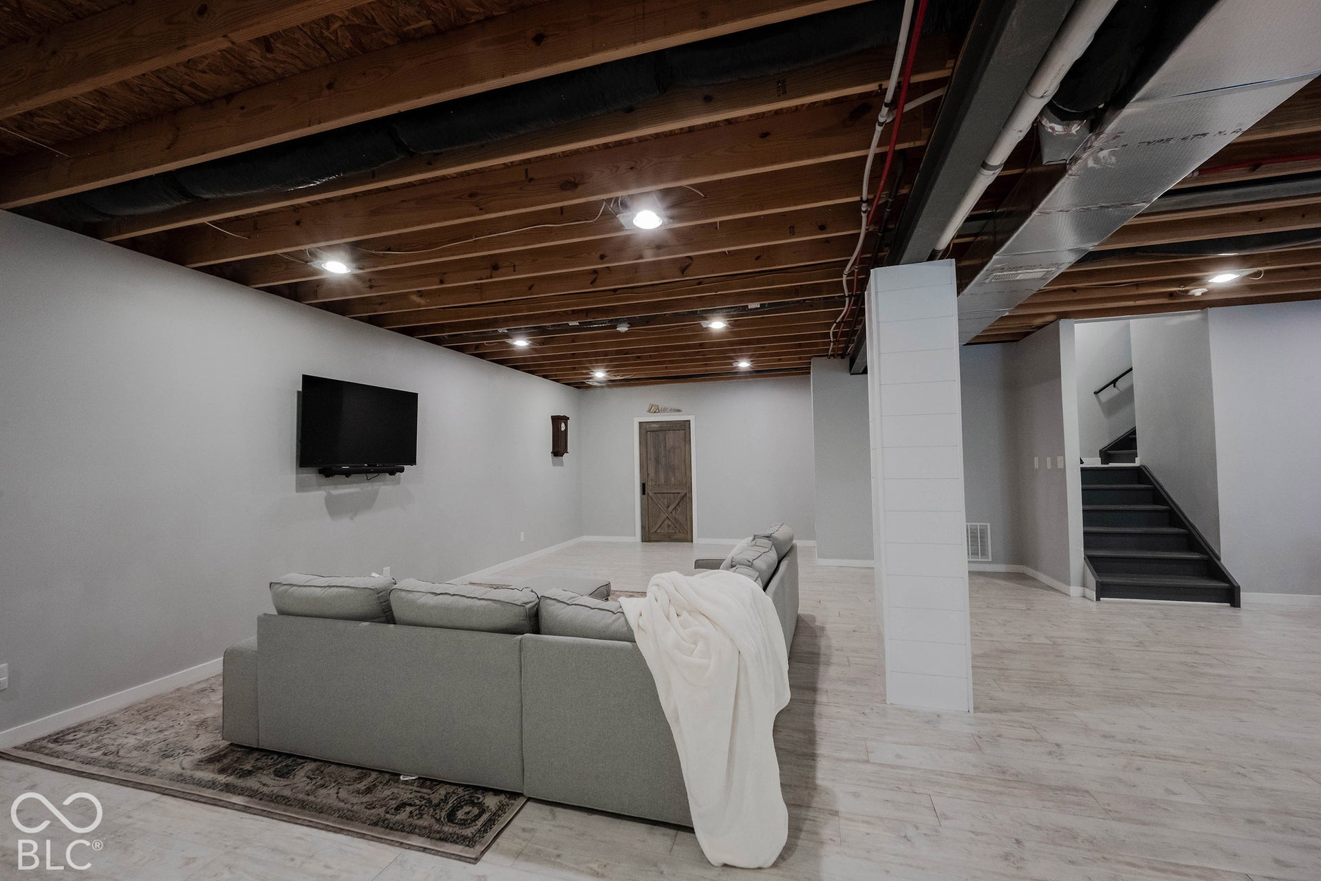 11614 Platt Street, Noblesville, IN 46060 High ceilings, recessed lighting and neutral walls make the basement feel open and bright.