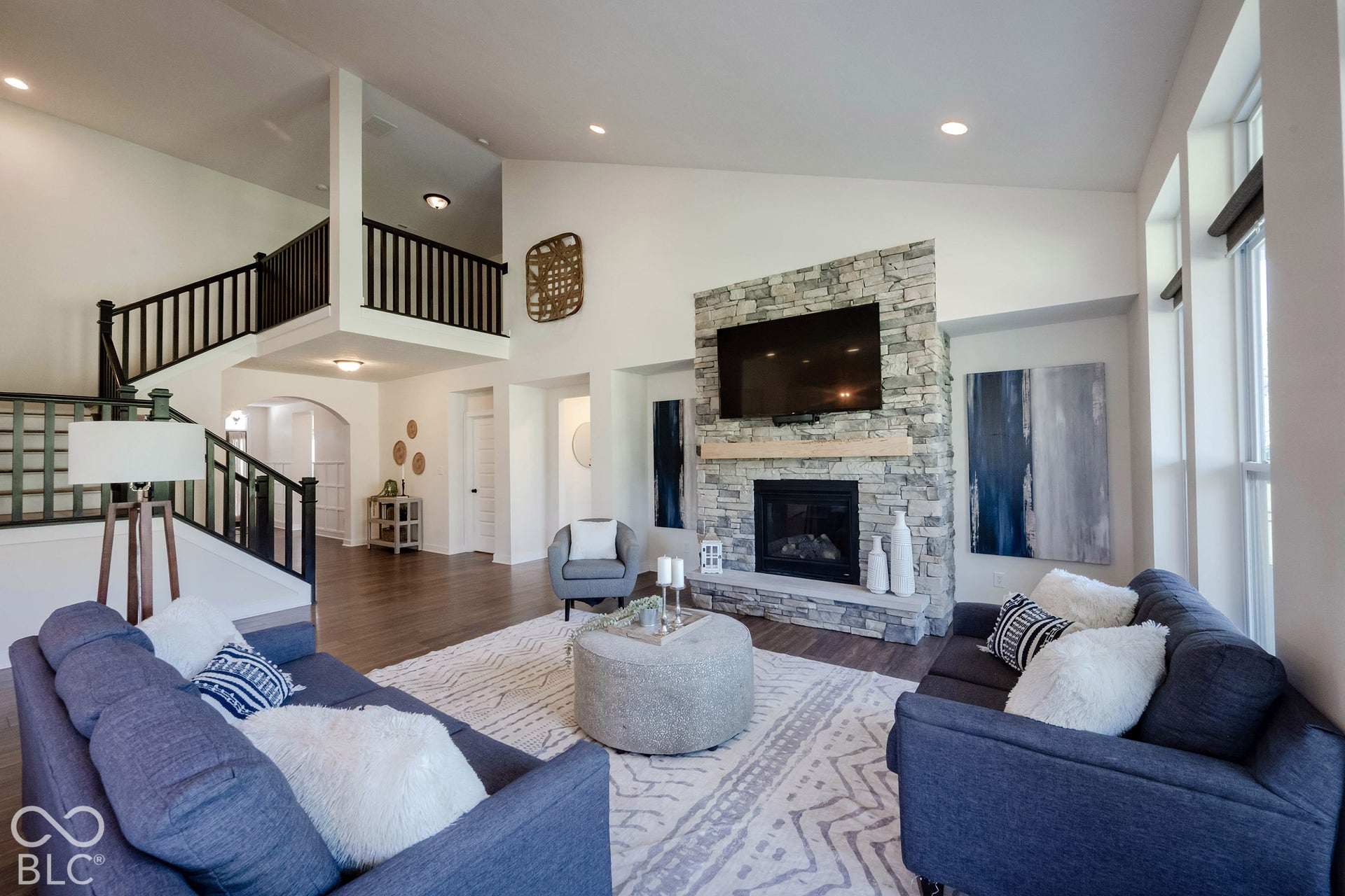 11614 Platt Street, Noblesville, IN 46060 The stone fireplace is a beautiful focal point for the Great Room and creates a warm and welcoming vibe!