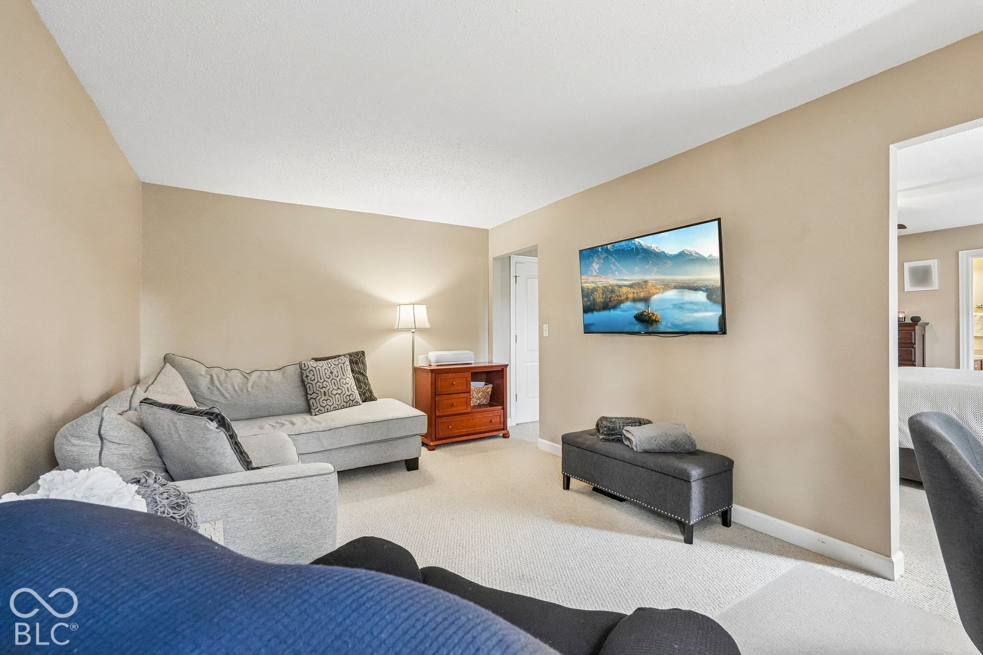 The primary suites sitting room provides endless possibilities