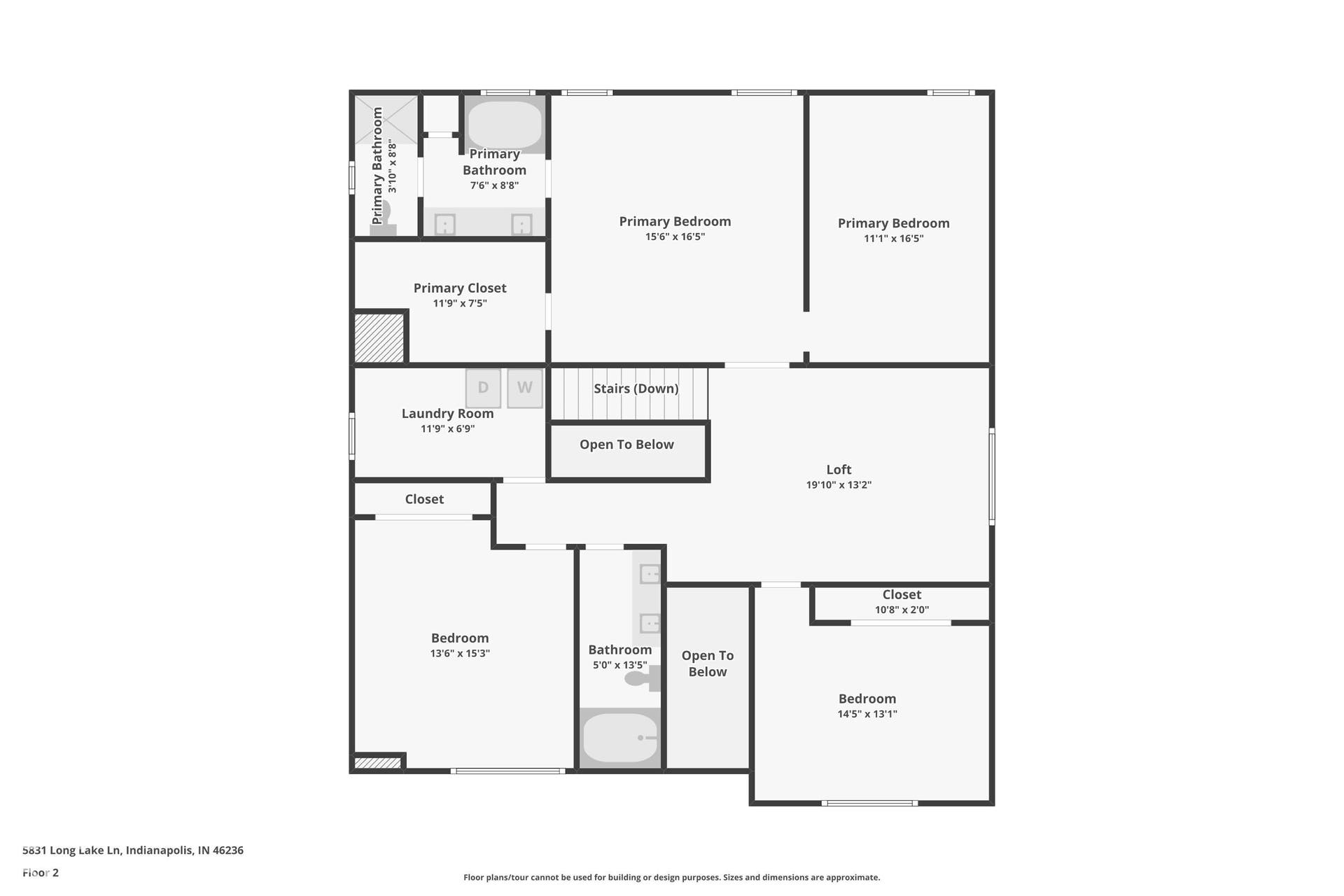 Upstairs floorplan