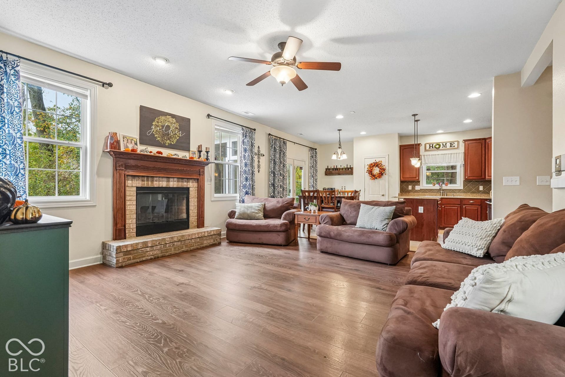 Great room opens to the kitchen and breakfast room