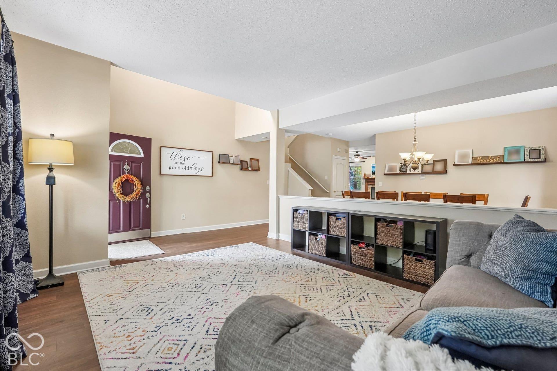 Great room opens to dining area and entry way