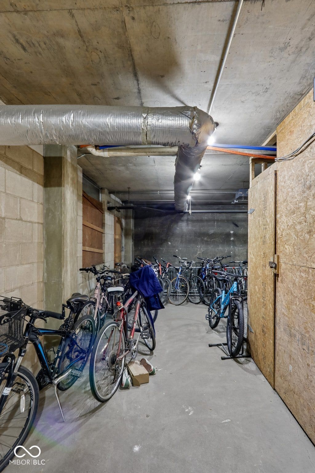 Bike storage area located in the basement of the East Building