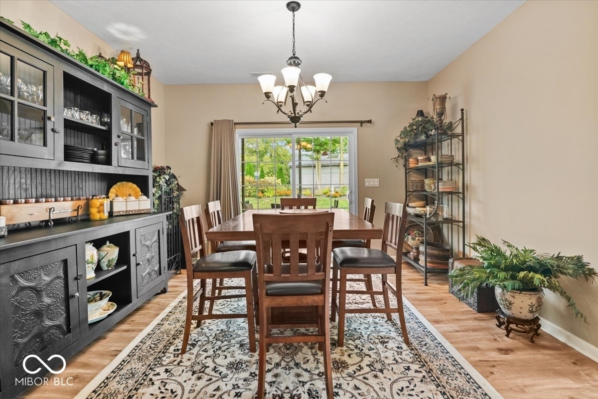 Dining room that opens to back patio