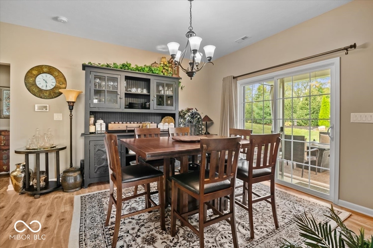 Dining room that opens to back patio