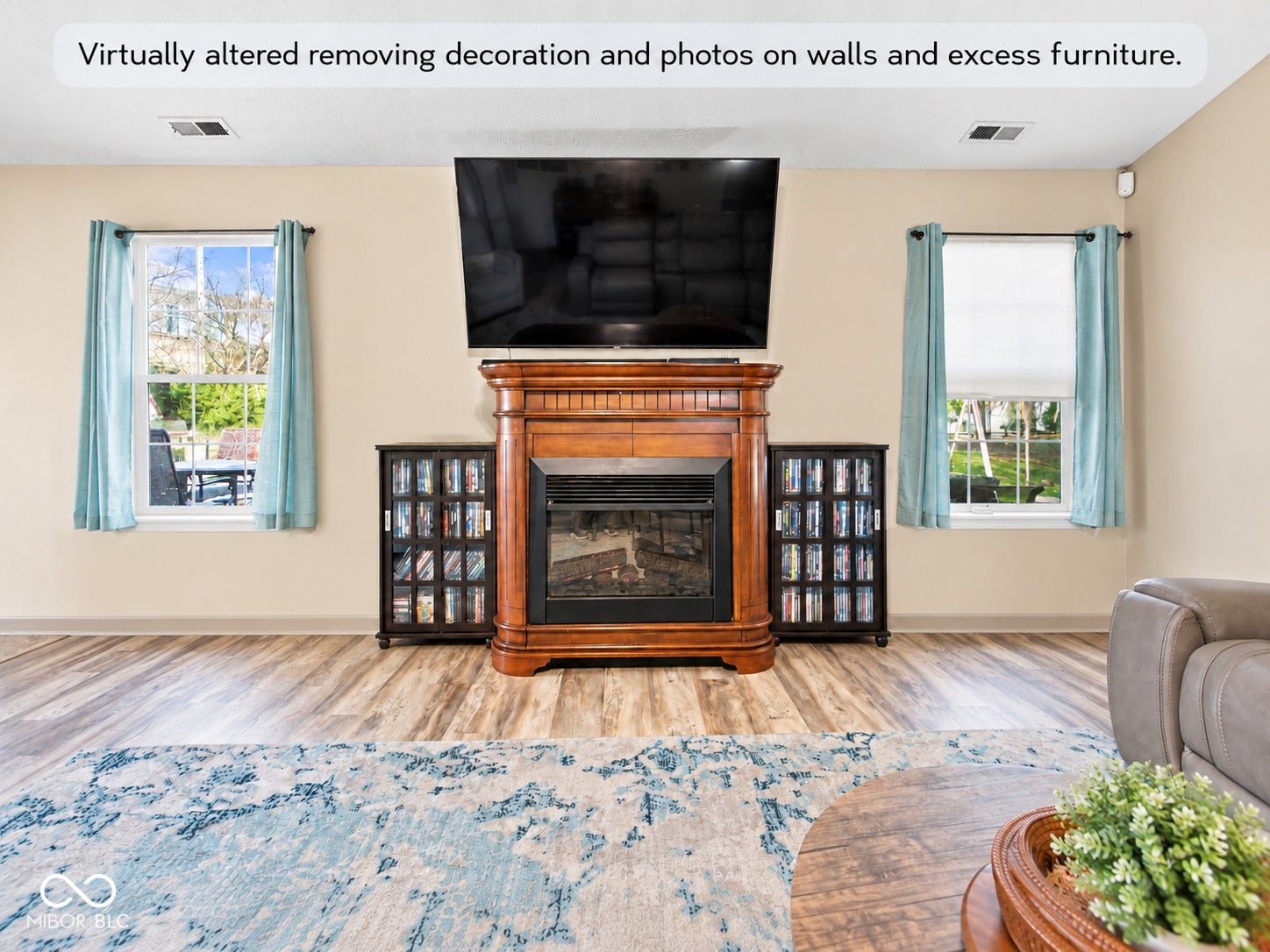 Virtually Altered - Virtually altered removing decoration and photos on walls and excess furniture.