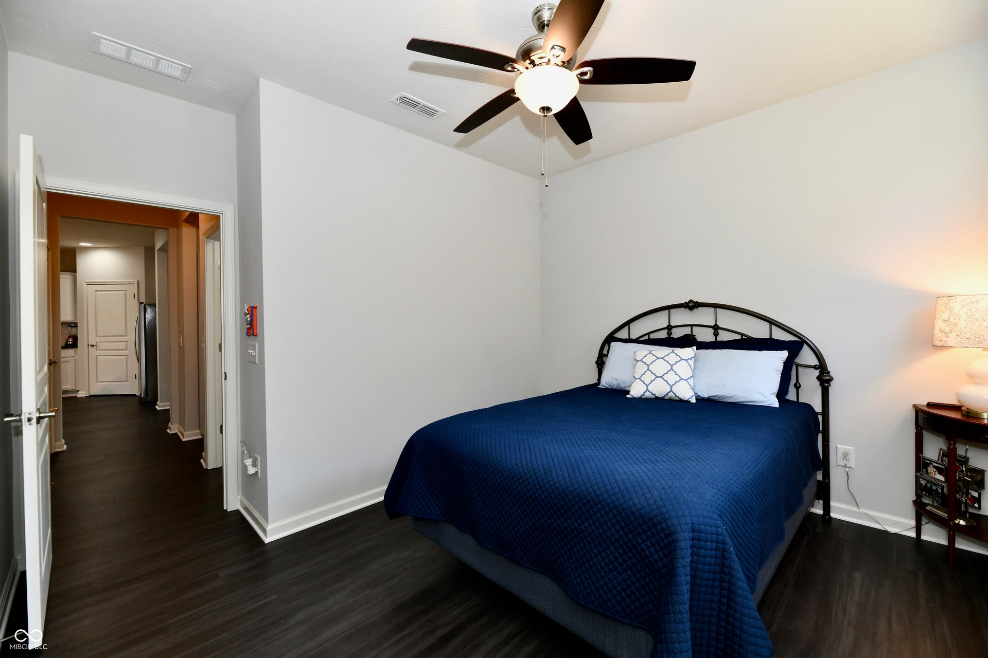 Dark wood-finish flooring