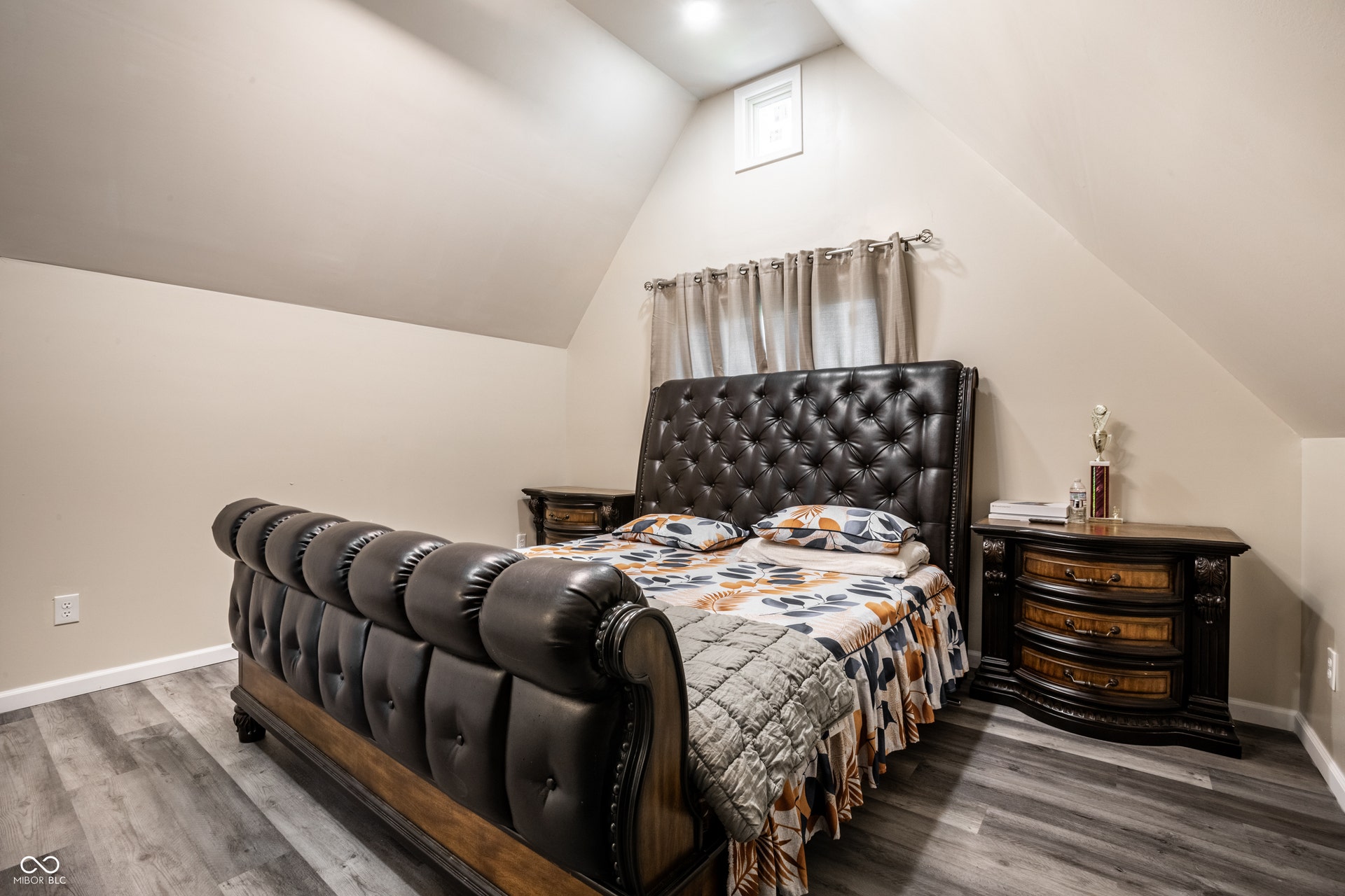 5145 Michigan Road, Indianapolis, IN 46228 Upper Level Gues Room with Vaulted ceilings.